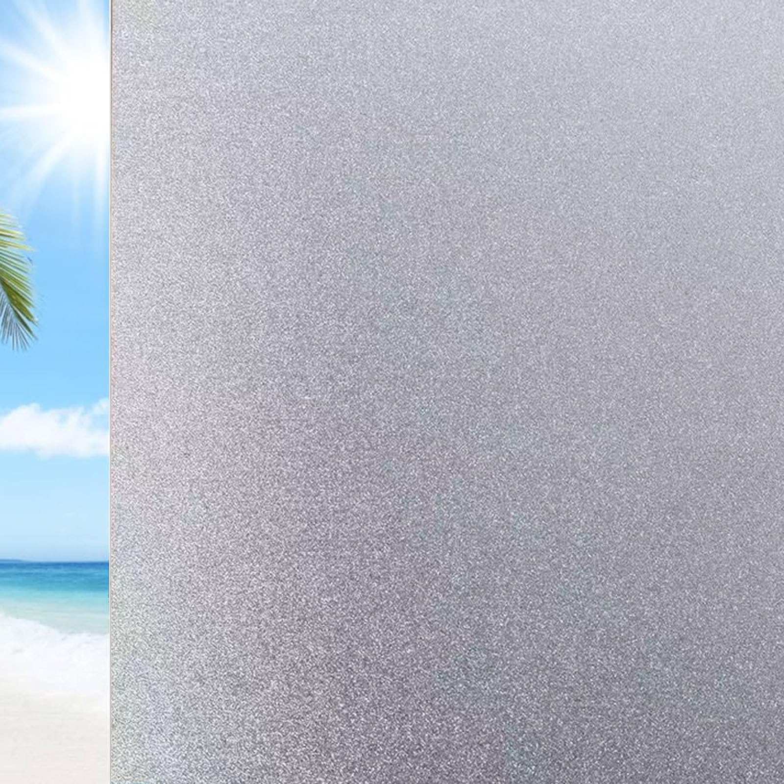 Glass Film for Windows Privacy 70 x 1000 cm(28 x 394inch) Sun Blocker Heat Reducing Easy Removal Blackout Film Privacy Film Window Cover Blinds Film for Glass Windows Bathroom, Pure scrub
