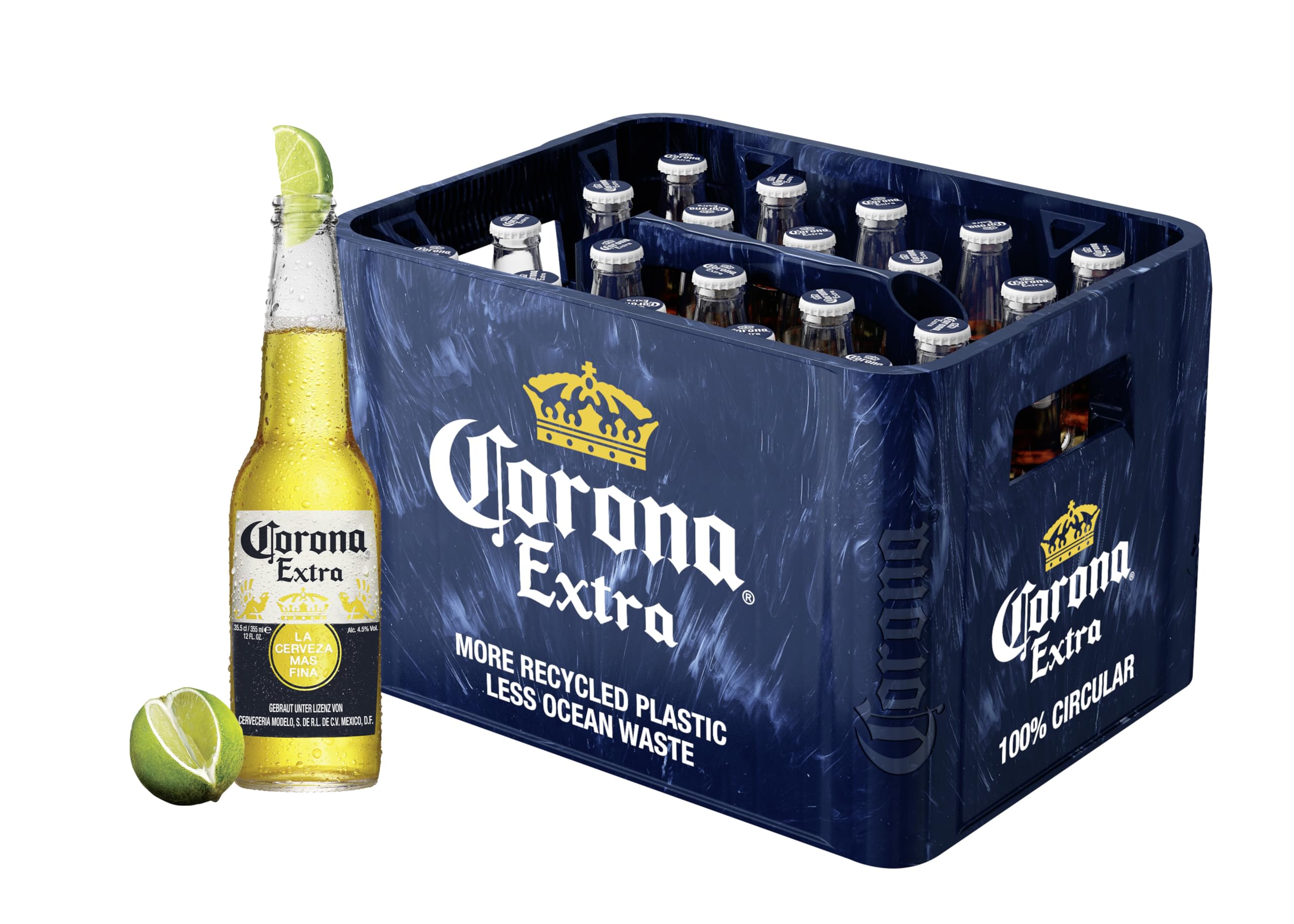 Corona Extra Premium Lager Flaschenbier, MEHRWEG im Kasten, Internationales Lager Bier, 20er Kiste (20 x 0.355 l)