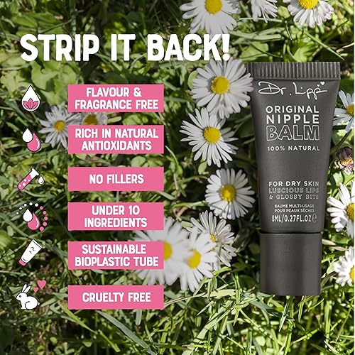 Miniatura 6 de Dr.Lipp, Bálsamo para pezones original para piel seca, labios deliciosos y pedazos brillantes. 10 en uno. 100% de origen natural.