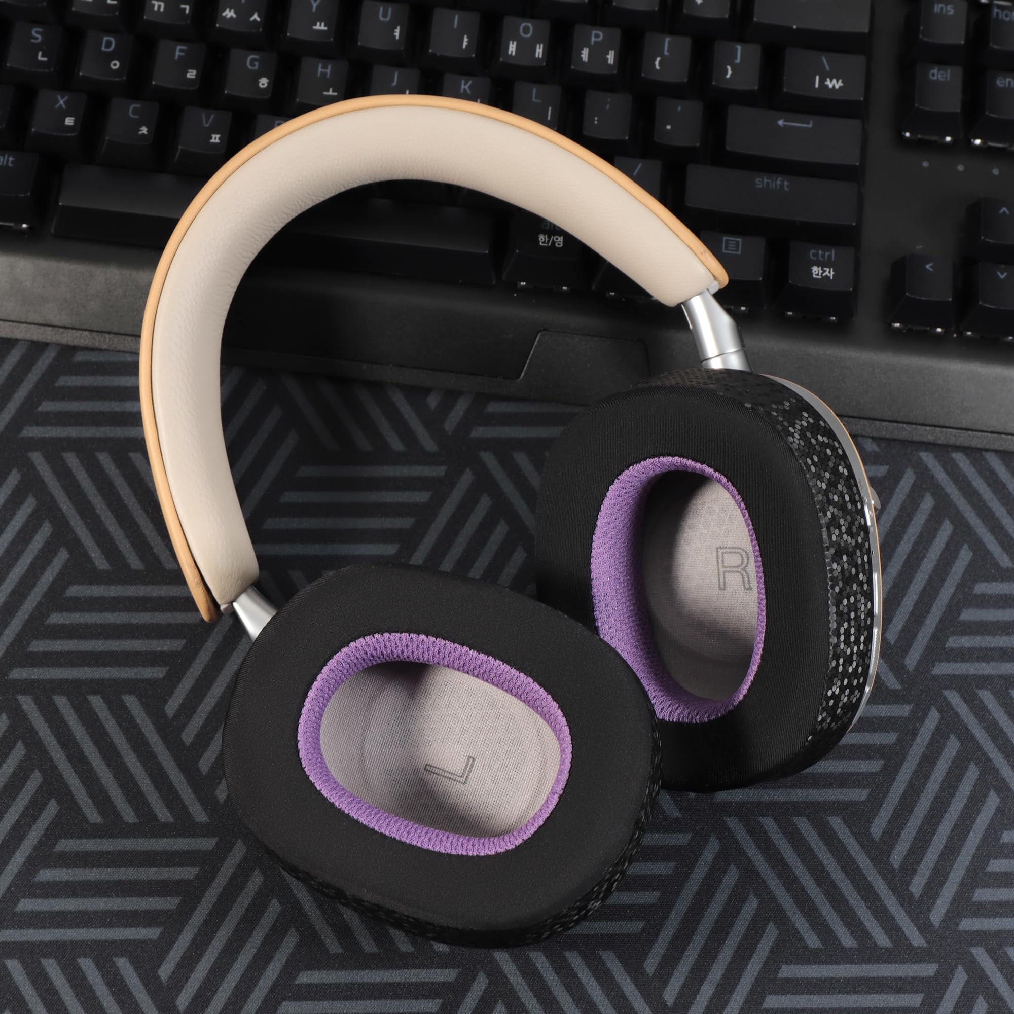 Magic Ice Gel - Cuscinetti di ricambio per Bowers & Wilkins PX7 S2/PX8, nero/viola