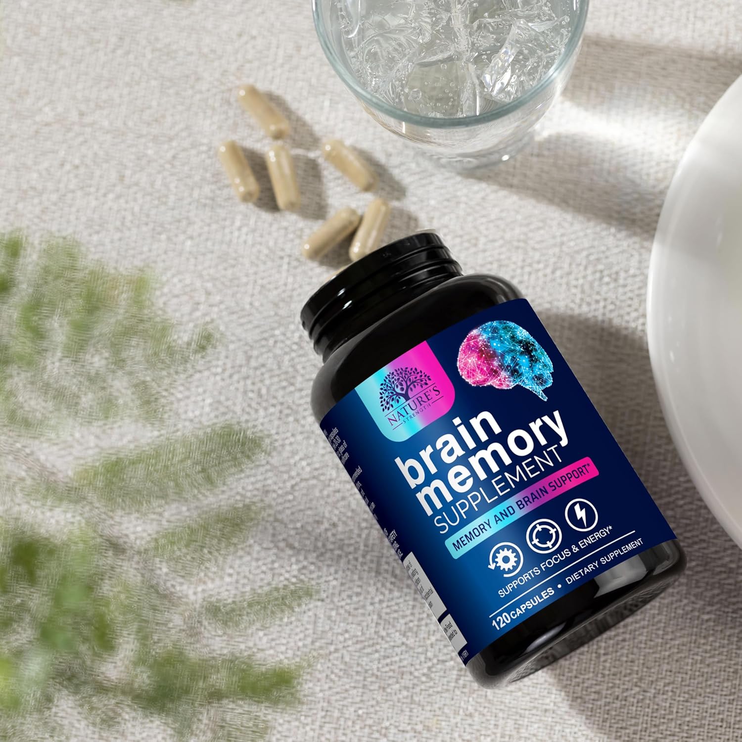 Brain Memory Supplement Pills - 3X Strength Nootropics for Concentration, Clarity & Focus Support - Brain Health Cognitive Vitamins with Bacopa, Phosphatidylserine & DMAE, Brain Booster - 120 Capsules - Image 9