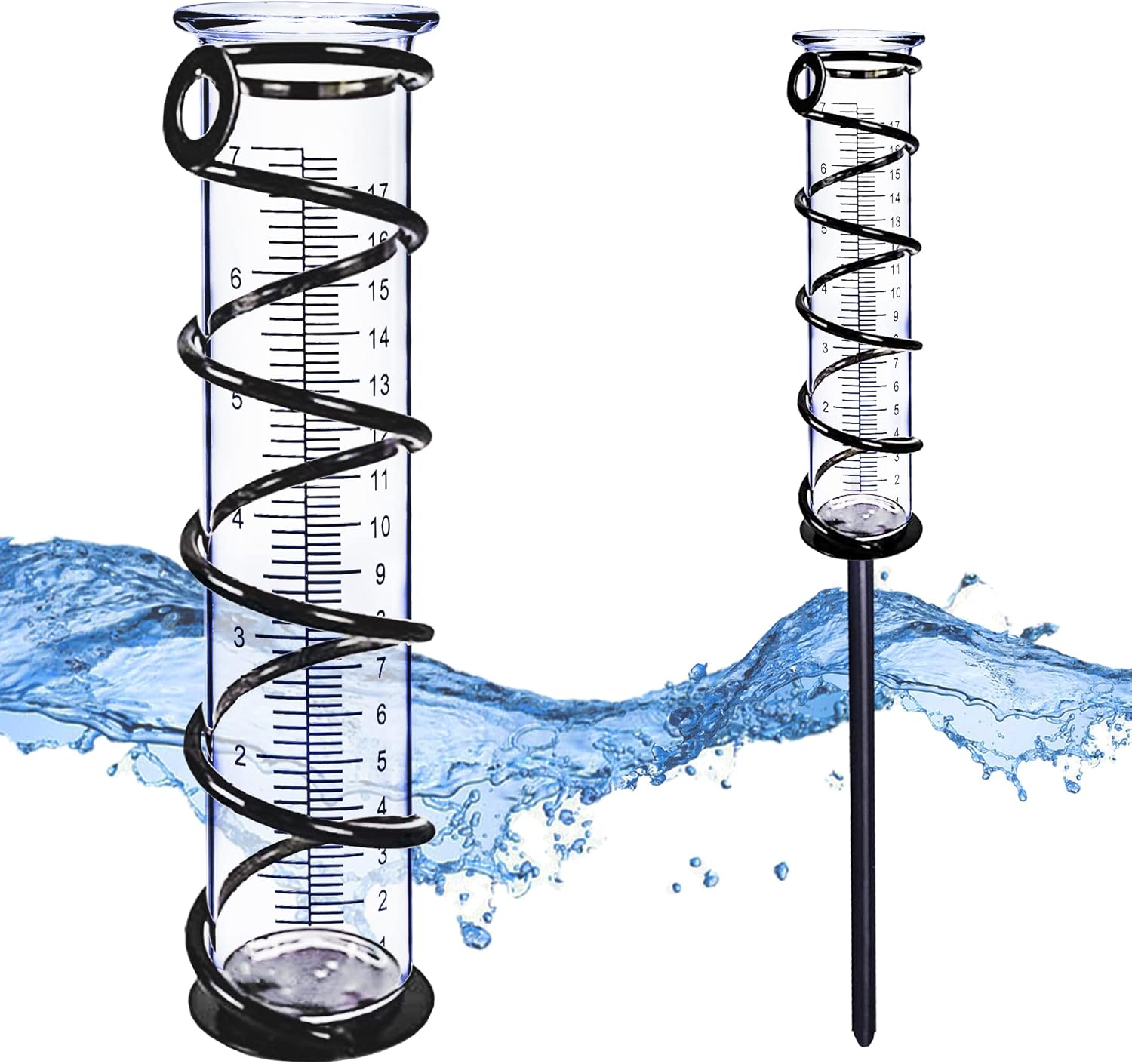 BIUWING Rain Gauge, Glass rain Gauge Outdoor, rain gauges