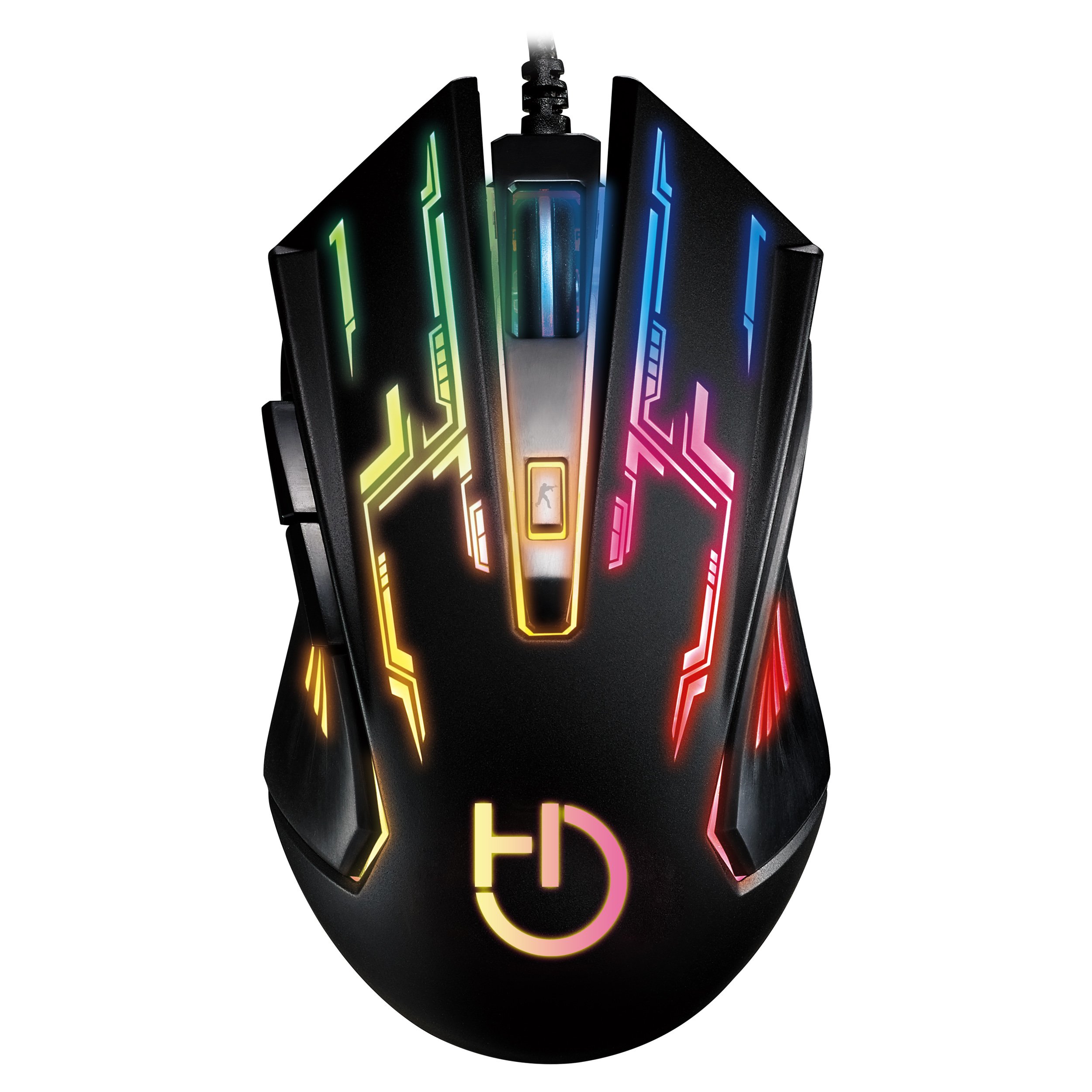 Hiditec | GX12 Gaming Mouse for PC with RGB Lights | for Gamers and Backlit Games | Maximum Quality | Professional Optical Sensor 2,400 dpi | Manufacturer Spanish | 2 years warranty