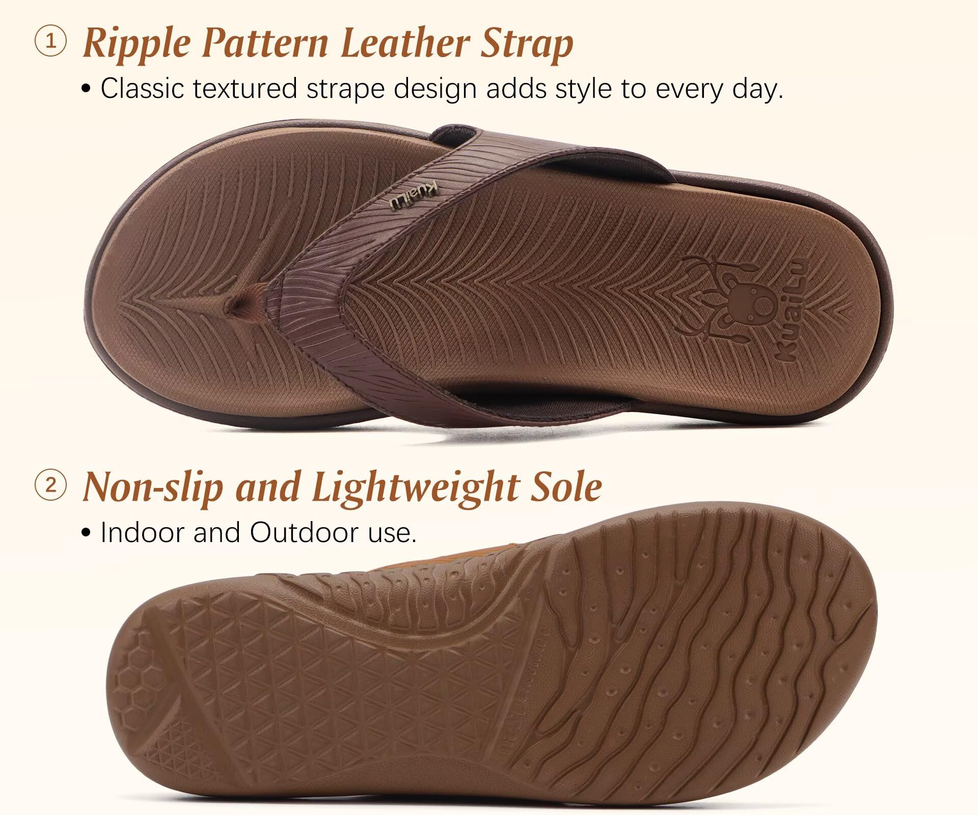 KuaiLu Flip Flops Damen Orthopädische Yoga Fußbett Sandalen Elegant Frauen Leichte Sommer Slip On Beach Zehentrenner EU36-42