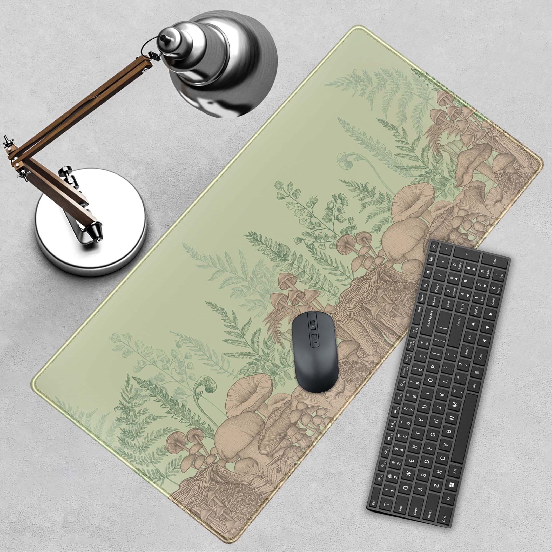 Green Weed Plant Gaming Mouse Pad - 12x31.5 Inch Large Extended Desk Mat Non-Slip Rubber