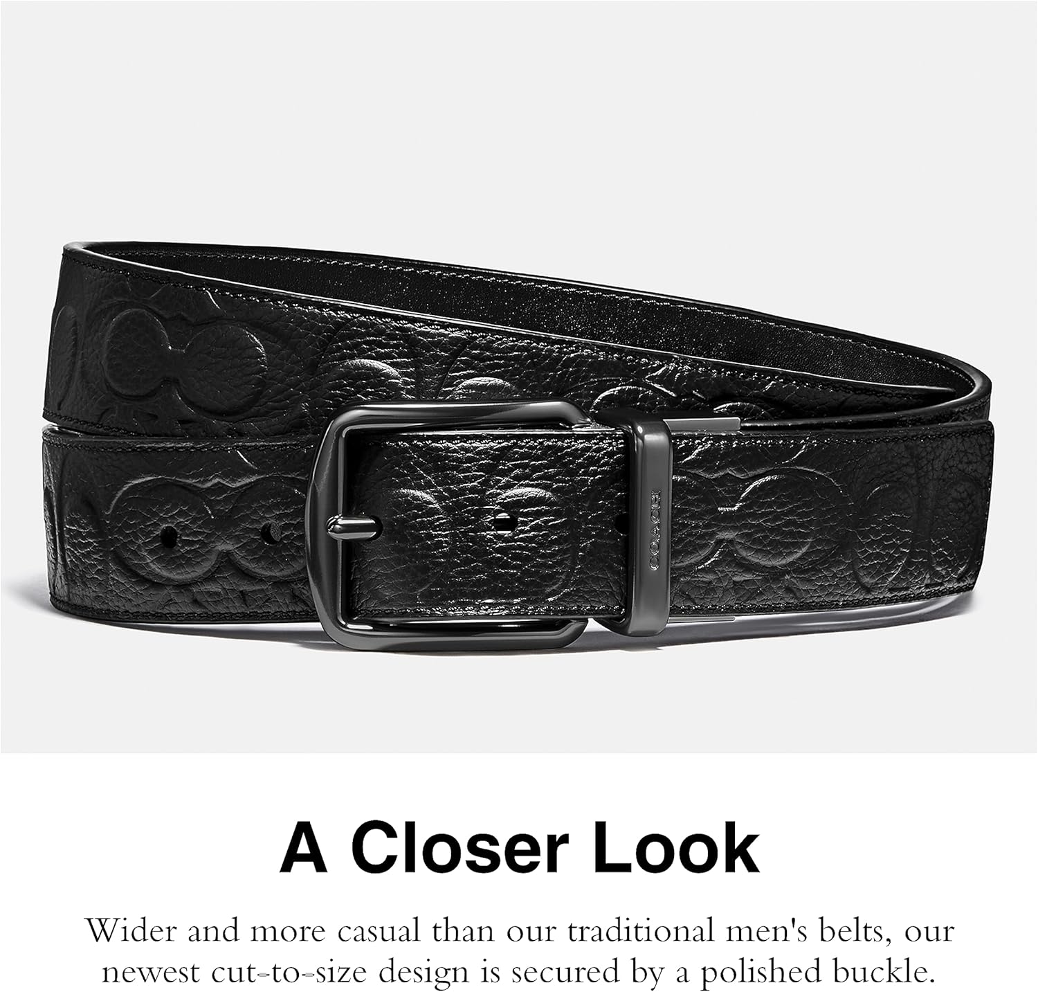 COACH 38 mm CTS Harness Signature Leather Black One Size - Image 4