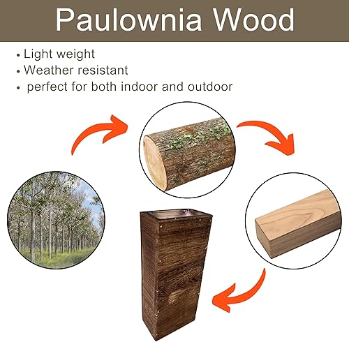 Miniatura 7 de LaLaGreen - Maceta de madera para plantas (paquete de 4) macetas de madera colgantes de pared para plantas de interior, jarrón para flores secas,