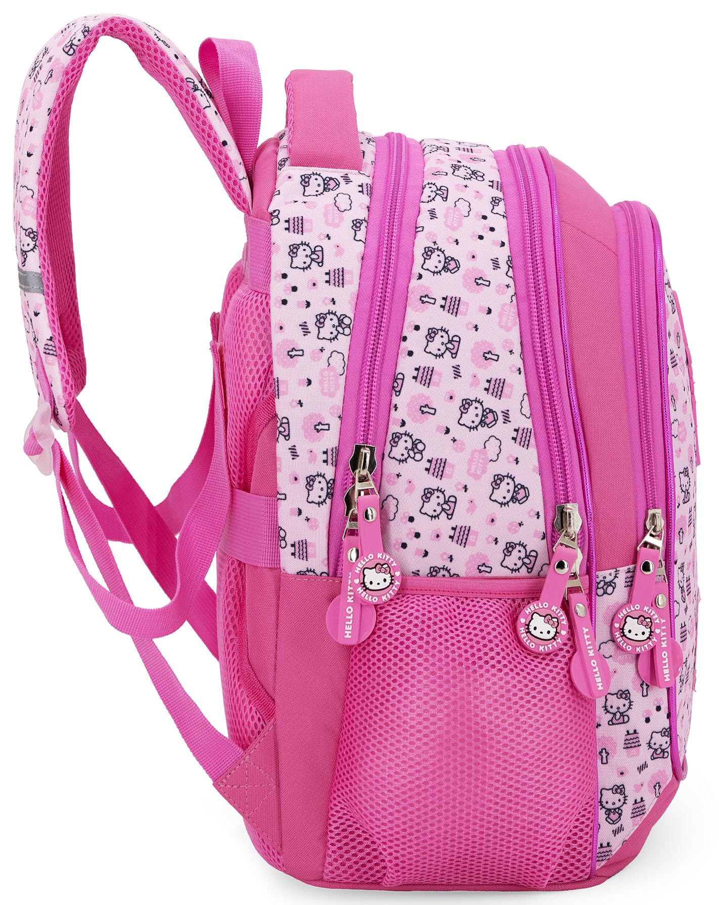 Clondo Zaino Trolley Scuola Bambini con Carrello Rimovibile – Ergonomico, 33x43x15 cm, Tasche Porta Borraccia, Spallacci Imbottiti – Ideale per Elementari e Viaggio (Hello Kitty 26)