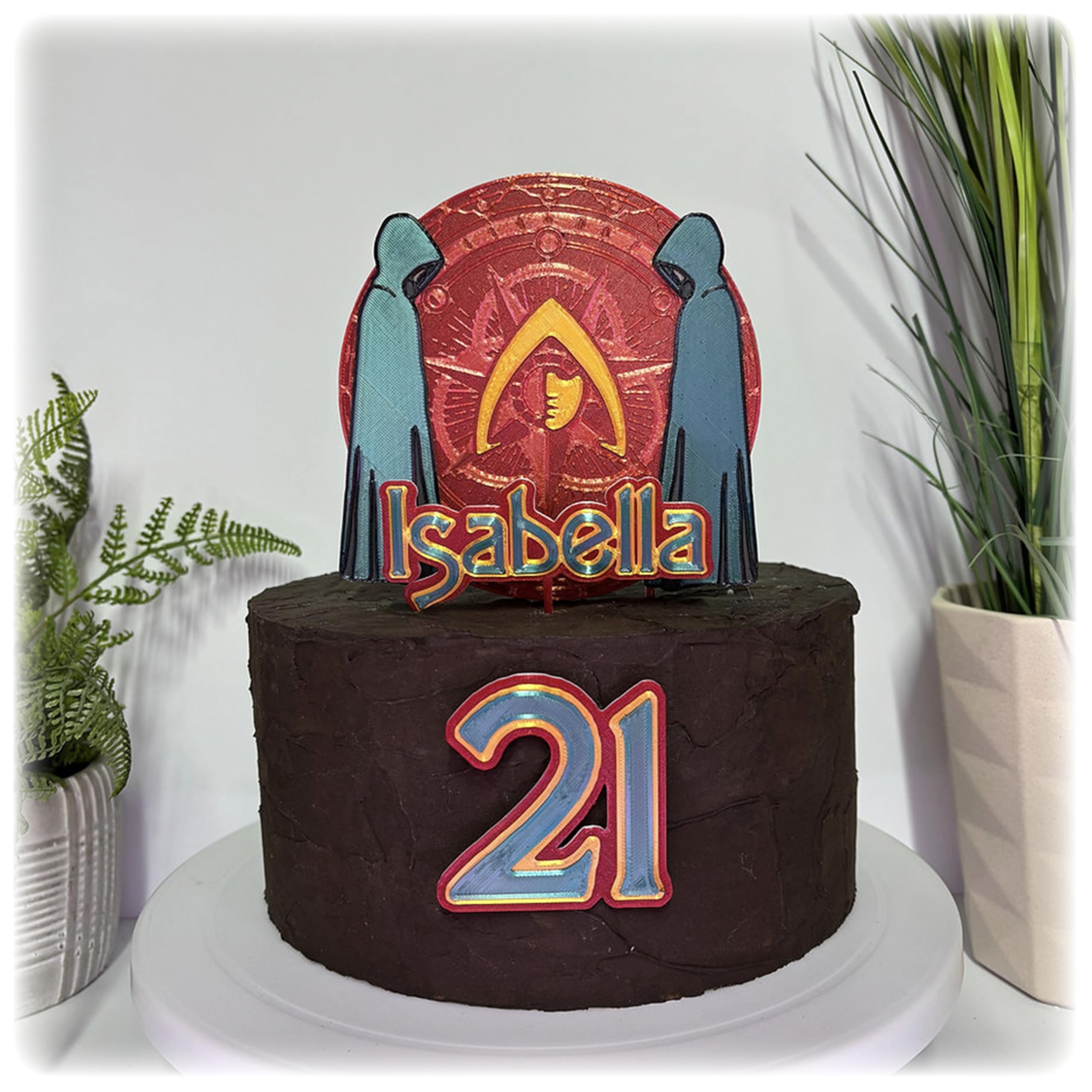Personalised Birthday Cake Topper Kit, 18cm Height, Biodegradable Plastic with Stars, Customisable Name and Age (Faithful Kit)