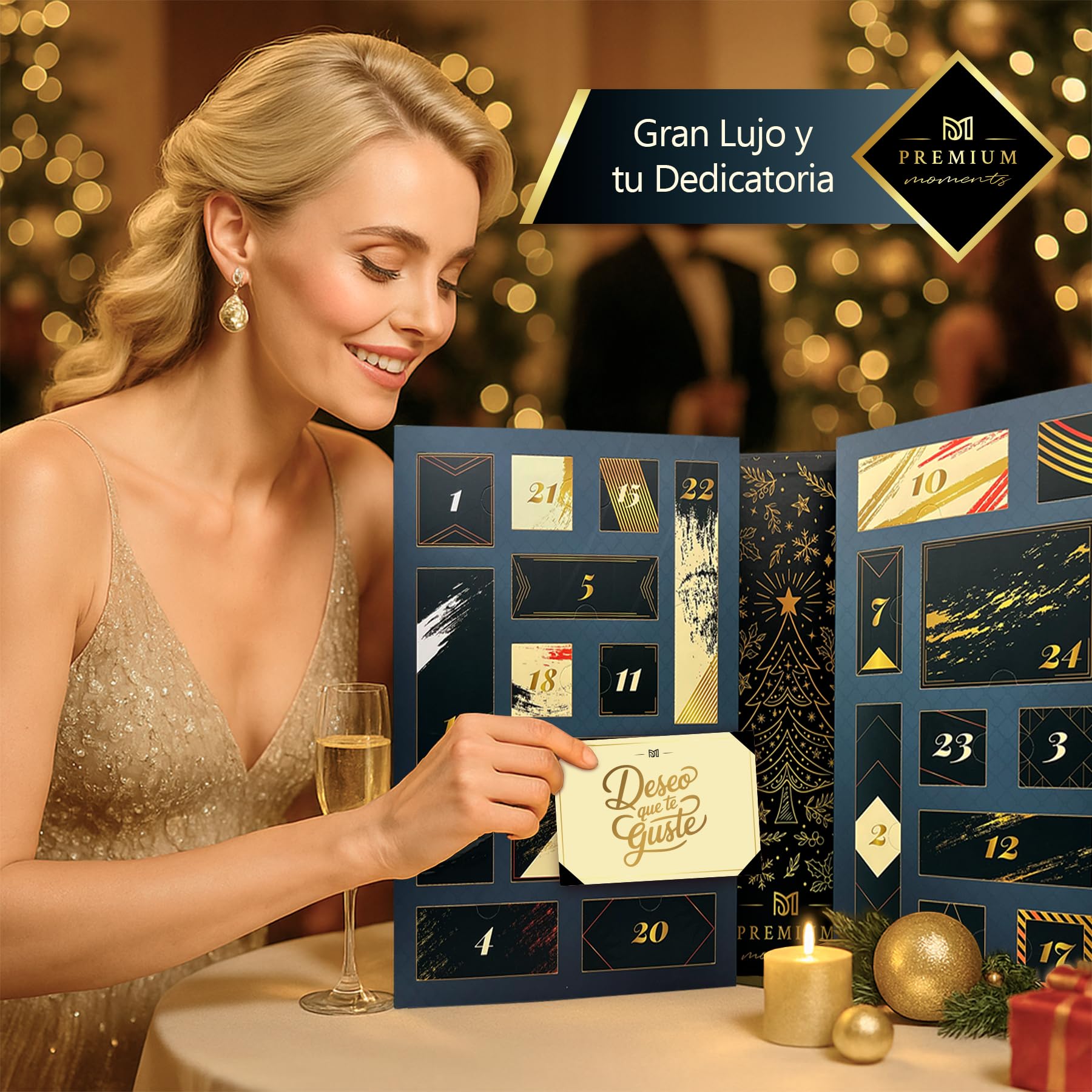 Calendario de Adviento Premium Moments 2025 Edición Lujo XXL 24 Delicias Ferrero Rocher Raffaello Caja Roja Chocolate Dubai 640 g