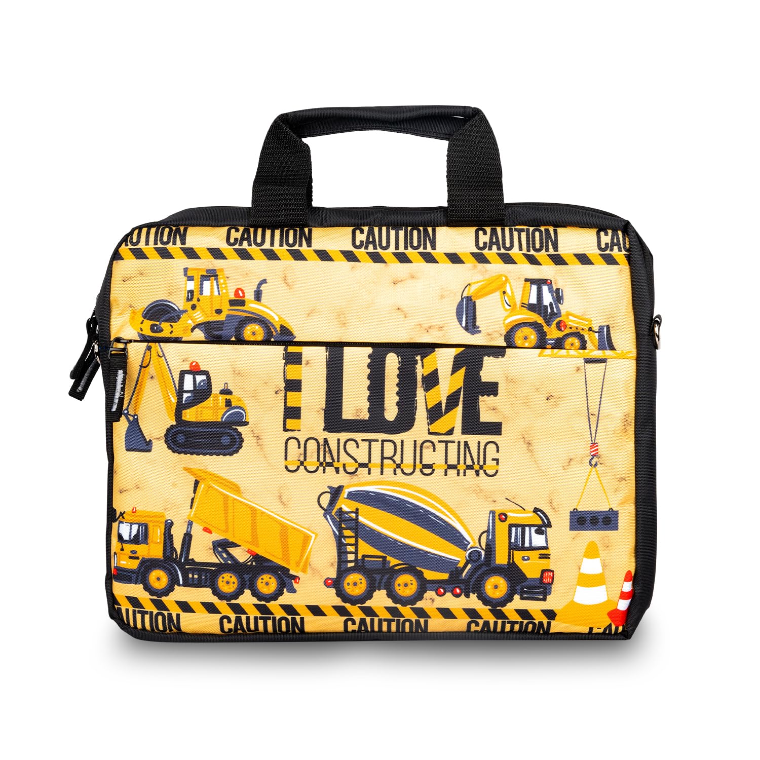 Echo Boomers Construction Printed Yellow Colour Multi Pocket Sling Laptop Bag with Detachable Strap (B0CK898Z9W) Amazon Price History, Amazon Price Tracker