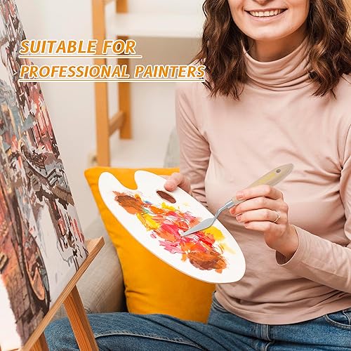 Miniatura 7 de Herramientas de arte de cuchillo de paleta de 5 piezas con mango de cuchillo de madera Material para pintar lienzo y cuchillo de paleta para pintura