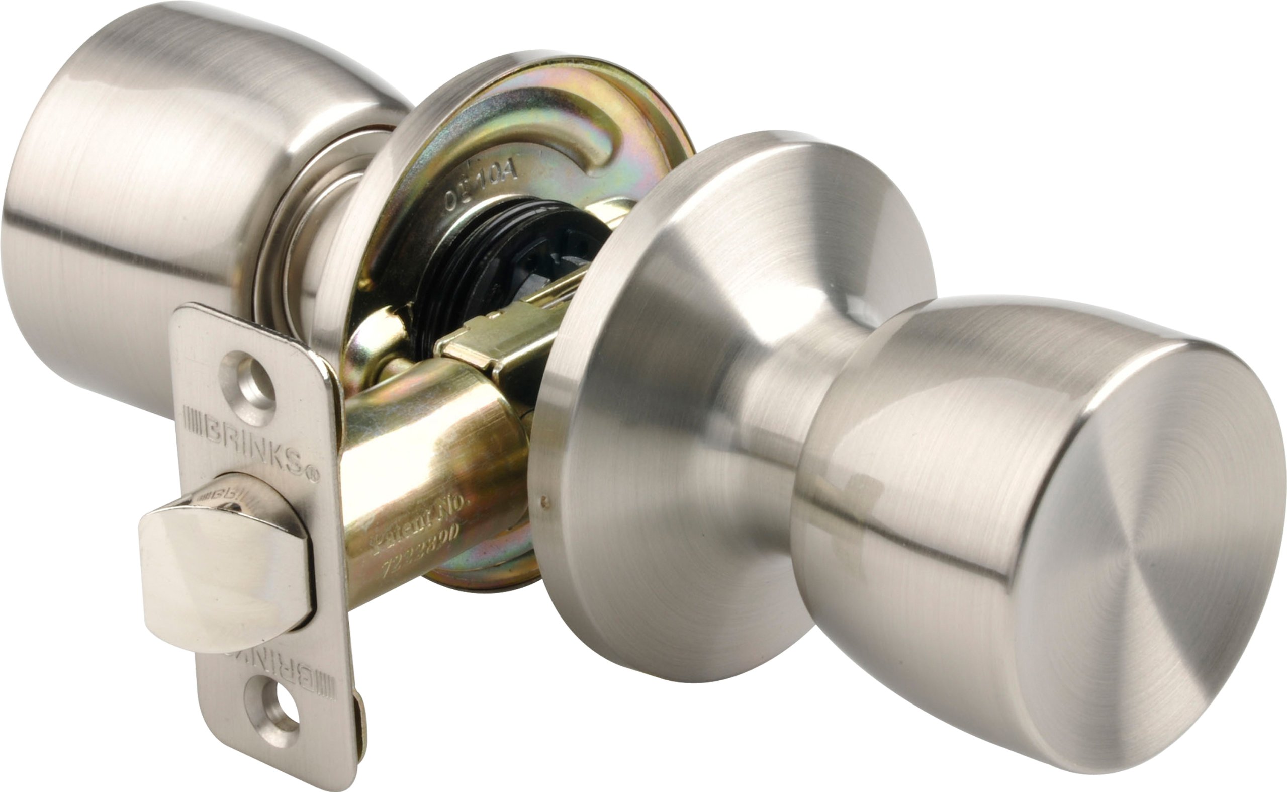 BRINKSBell Style Non-Locking Interior Door Knob, Satin Nickel - Blends Seamlessly with Interior Décor and has Durable and Reliable Construction.