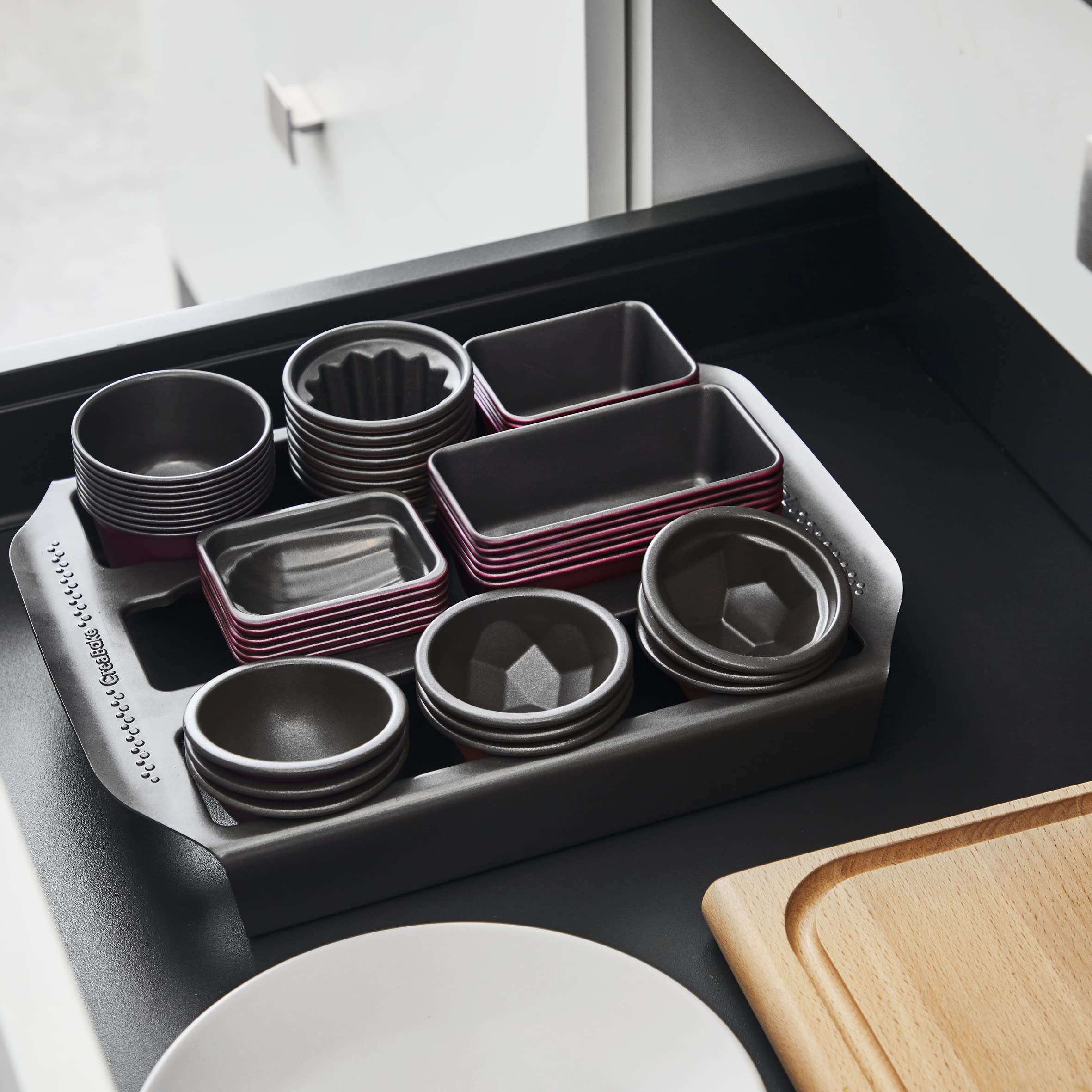 Tefal Creabake – zestaw startowy foremek do ciasta, 9 foremek do muffinek, 3 formy diamentowe, powłoka nieprzywierająca, system układania w stos, kreatywne słodkie i słone przepisy, łatwe pieczenie