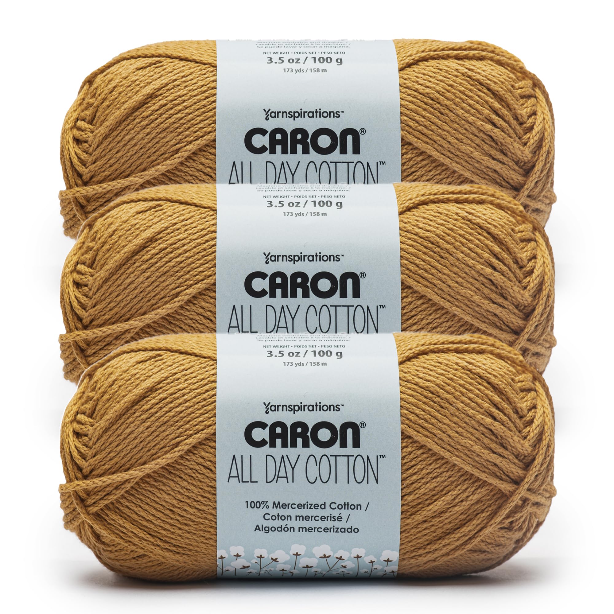 Amazon.com: Caron All Day Cotton - 3 Pack of 173 Yards/3.52 oz