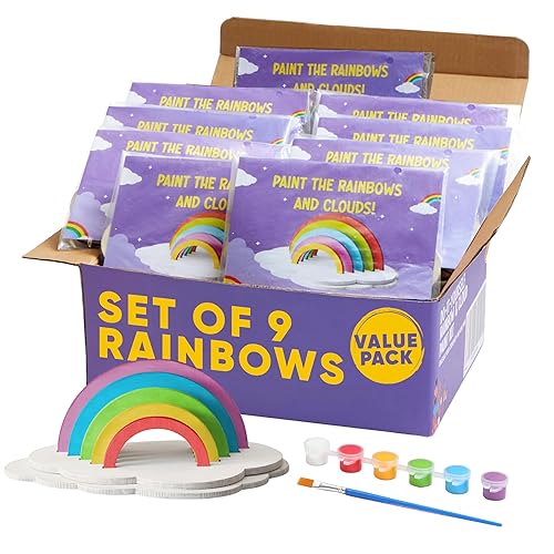 CRAFTY HAPPITOYS Set of 9 DIY Rainbow Craft Painting Set