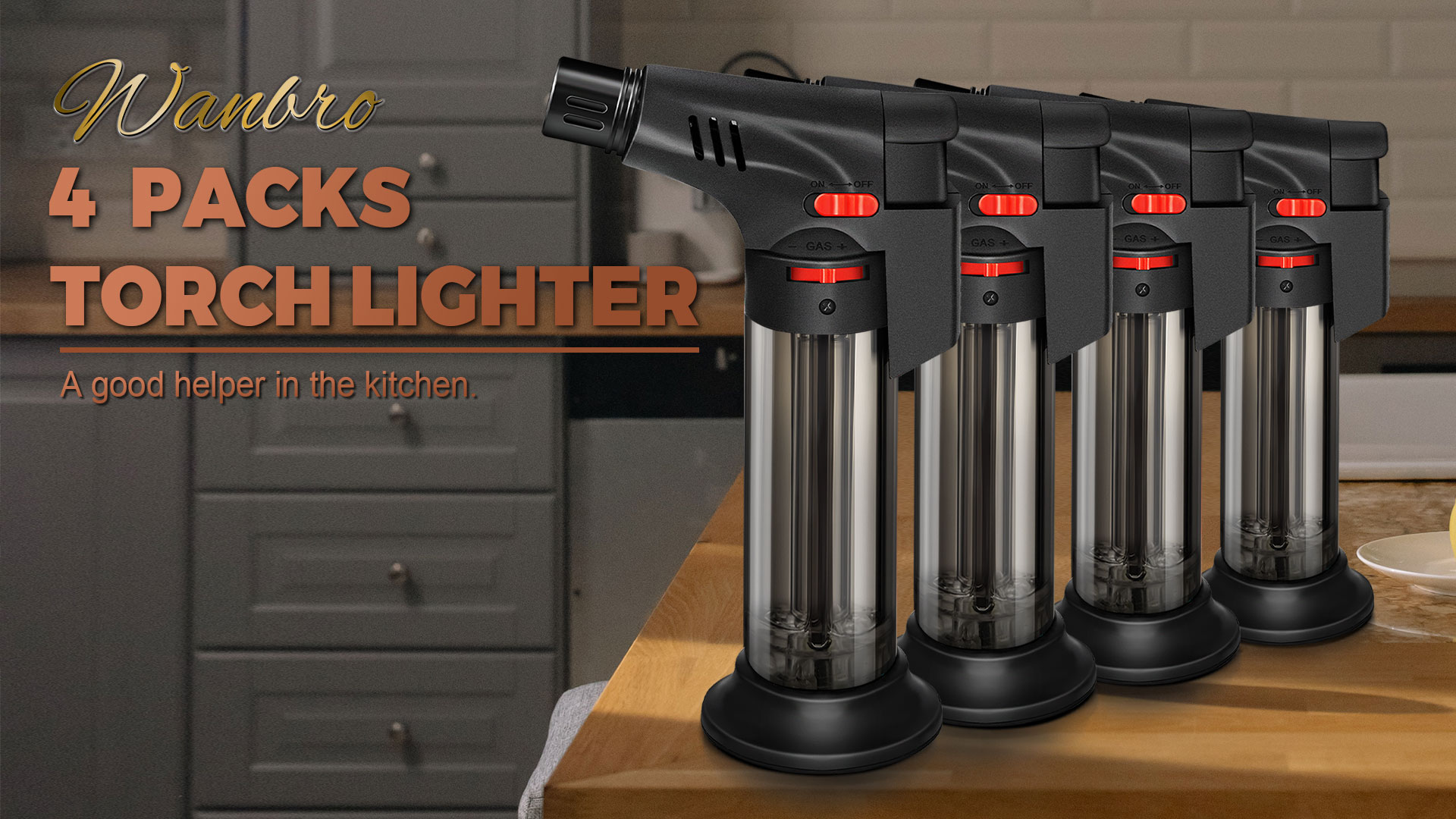Amazon.com: WANBRO 4 Pack of Torch Lighter, Powerful