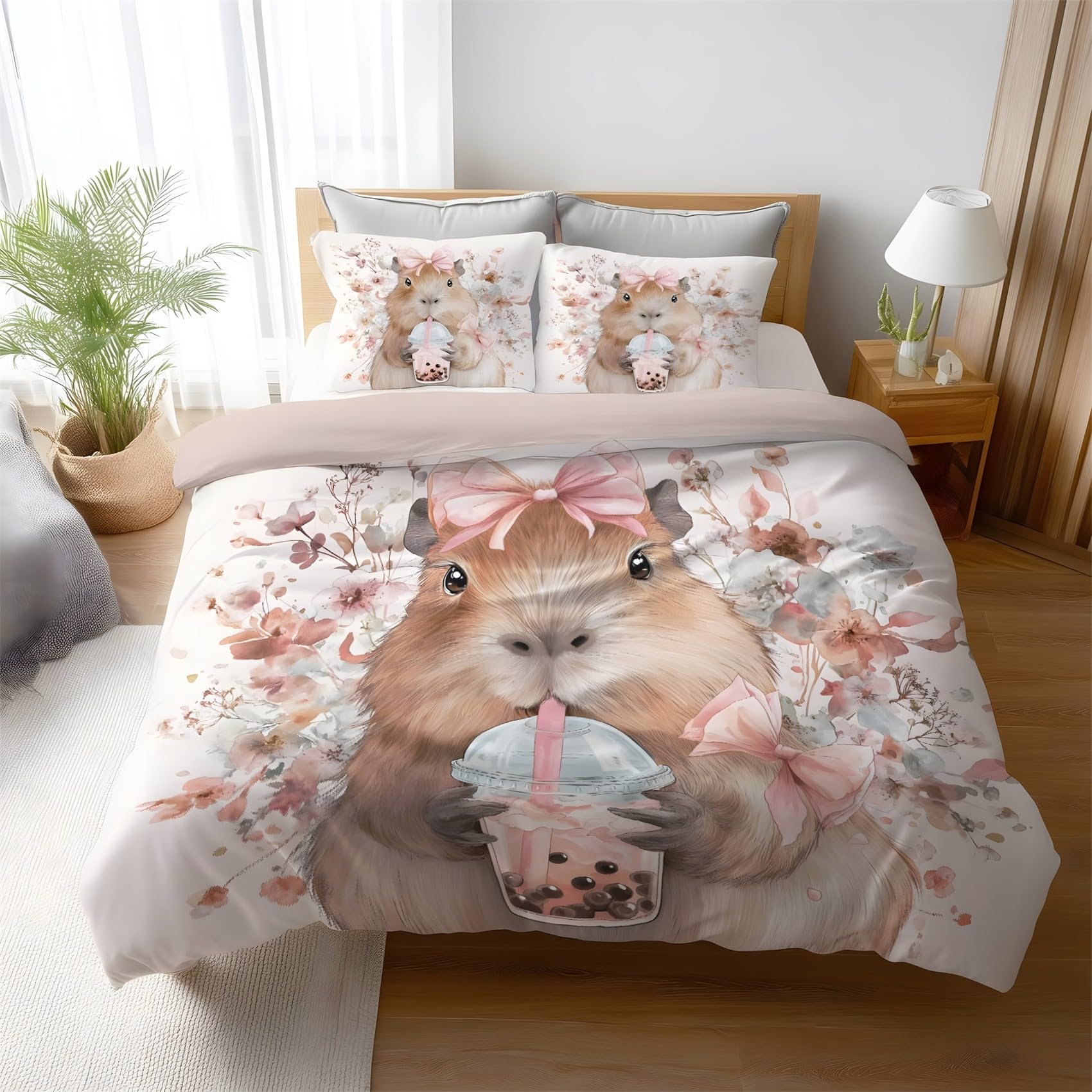 Housse de Couette 240x260 Capybara pour une Chambre Adulte Cocooning et Tendance