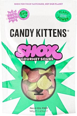 Candy Kittens Sour SHOX Strawberry & Apple Vegan Sweets, 140g