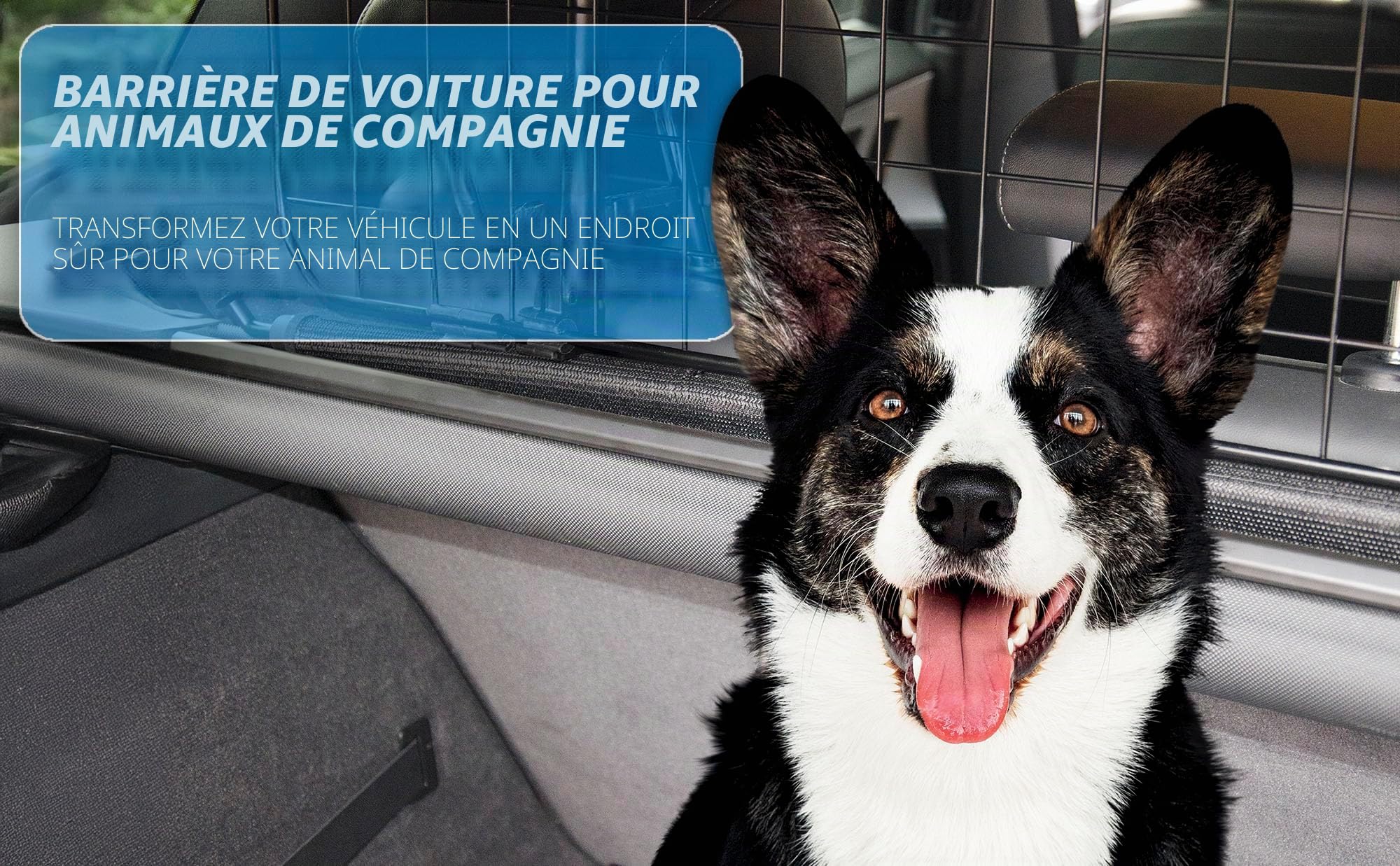 SUMEX S Séparateur métallique pour Chiens Barrière de Protection de Voiture pour appuie-tête Installation Simple Hauteur et Largeur réglables sans Outils