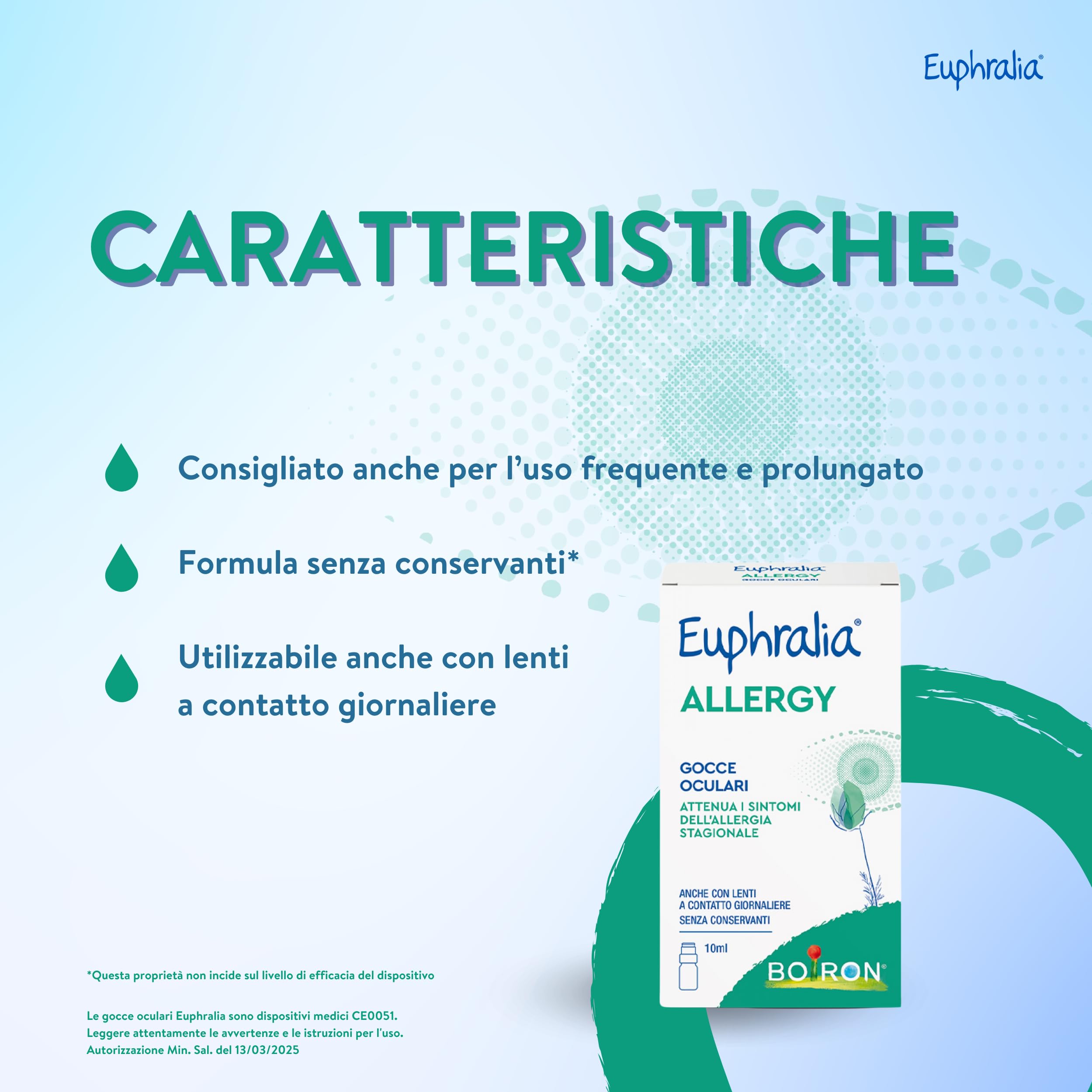 Euphralia Allergy - Gocce Oculari, Allergia, Congiuntivite Allergica, Fastidio Oculare, con Acido laluronico e Vitamina B12 - Flacone da 10 ml + Panno occhiali