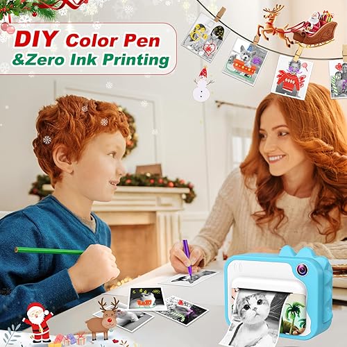 Miniatura 4 de Acadia - Cámara para niños de impresión instantánea, cámara instantánea de 12 MP para niños, sin tinta, cámara digital para niños de 3 a 12 años,