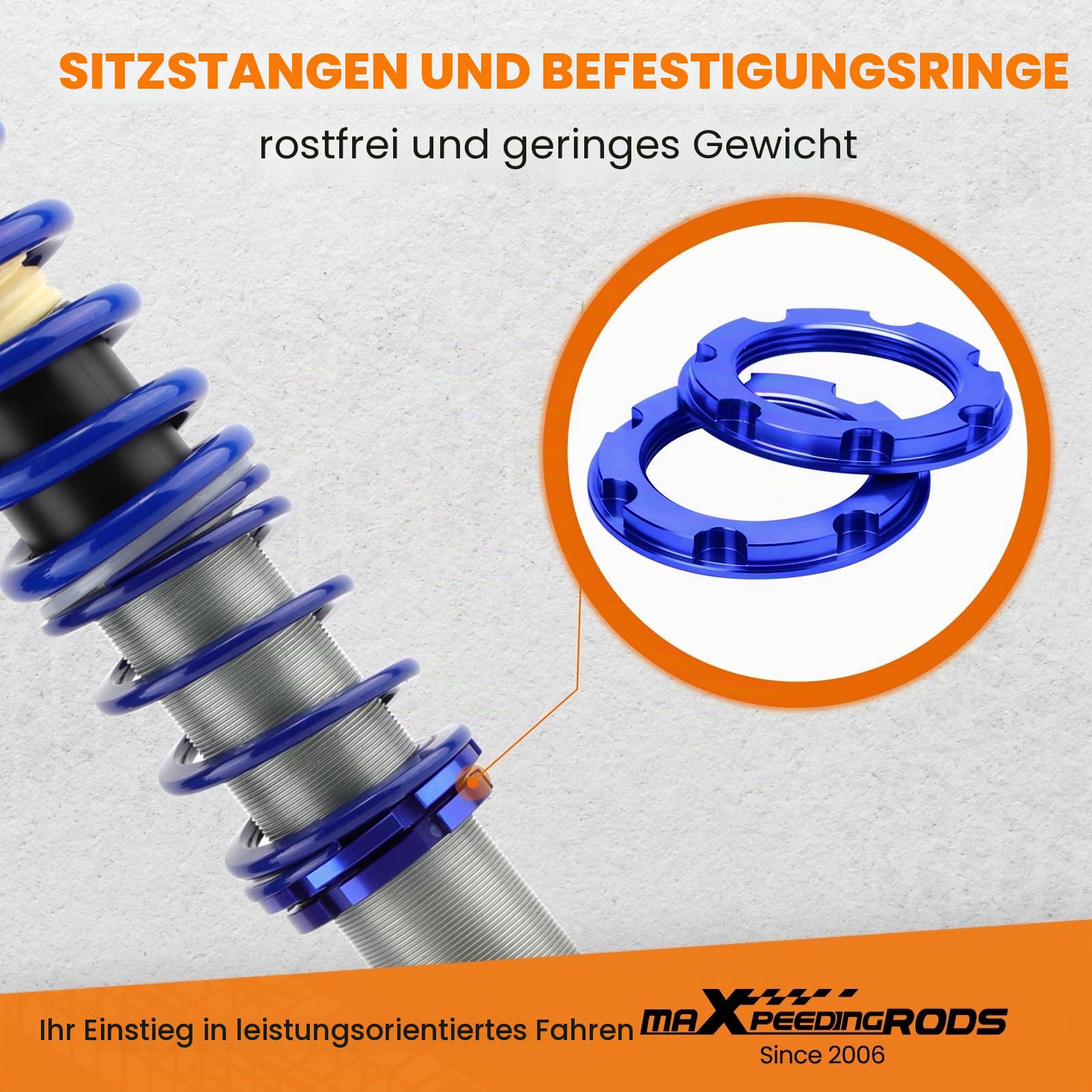 maXpeedingrods Gewindefahrwerk Für Volkswagen Golf MK2 1985-1992 (19E) Jetta II 1G 1984-1992-Blau