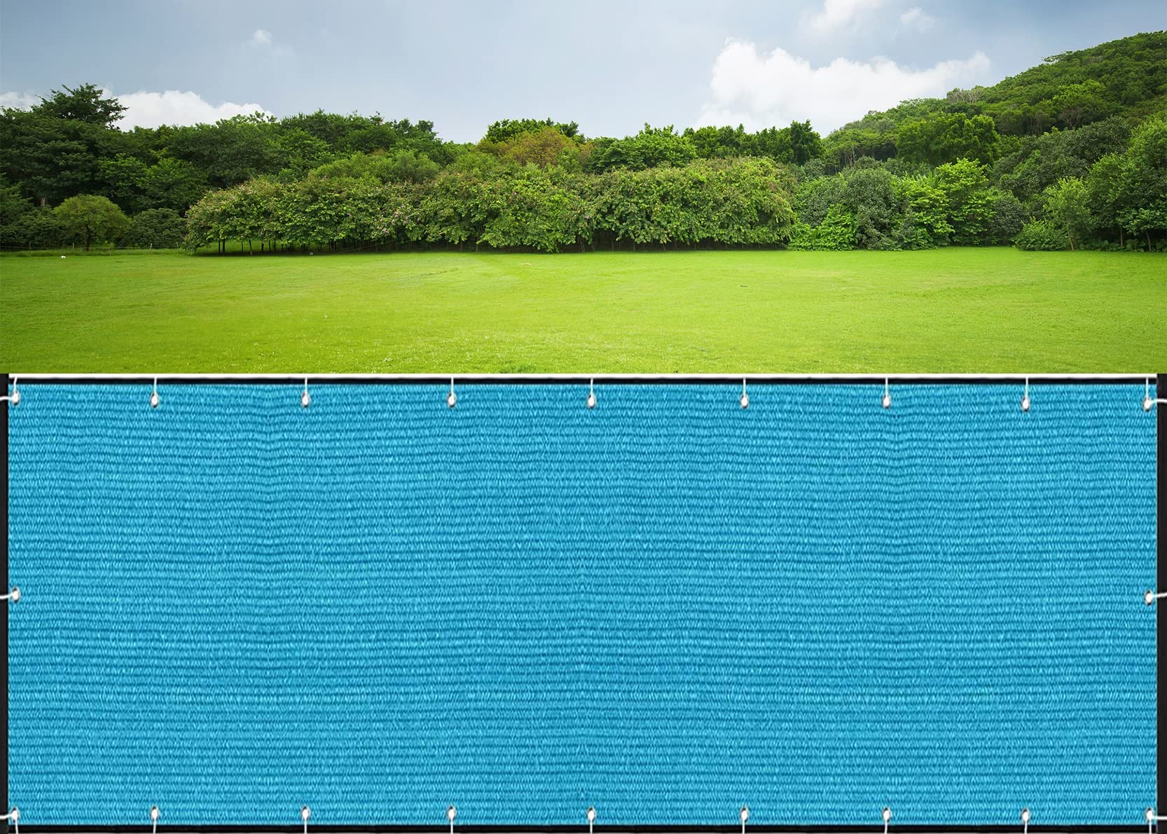 KLGFBDC Waterproof Balcony Shade Sail 90x750 cm WeatherResistant Privacy Screen for Garden & Terrace Grommets & Cord Included Blue Balcony Cover