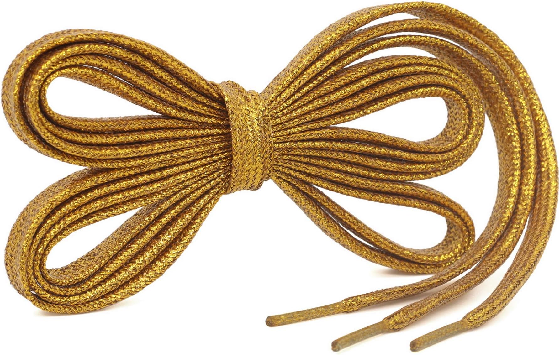 WEGOODZFFlat Shiny Metallic Glitter Shoelaces Sequin Flat Shoe Strings[2 Pair]