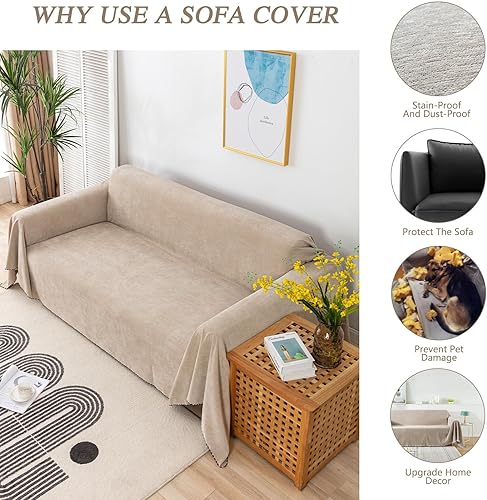 Miniatura 4 de Lucky Monet Funda impermeable de sofá modular lavable, protector para mascotas y perros, resistente al agua, para sofá biplaza o futón para sofá