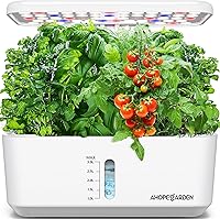 Ahopegarden 10-Pod Indoor Hydroponic Garden System with LED Grow Light - Countertop Herb & Vegetable Grower Kit