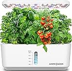 Ahopegarden Indoor Garden Hydroponics Growing System: 10 Pods Plant Germination Kit Aeroponic Herb Vegetable Growth Lamp Countertop with LED Grow Light - Hydrophonic Planter Grower Harvest Lettuce