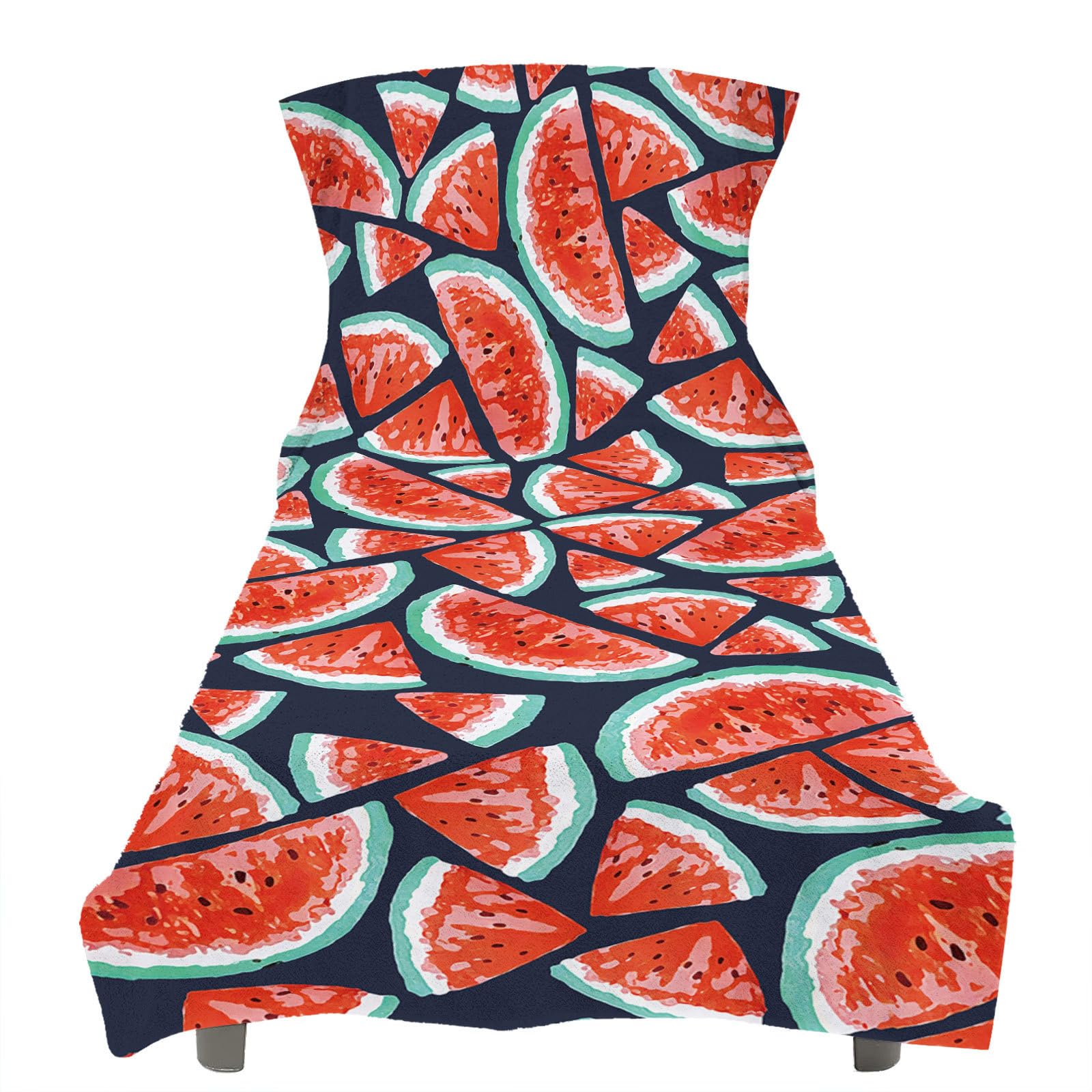 RRrawgff Beach Towel with Pockets for Loungers, Watermelon Pattern Beach Lounger Towel Beach Chair Cover Towel Fitted Sunbed Towel Sun Lounger Towels for Garden Pool Vacation (Red Watermelon)