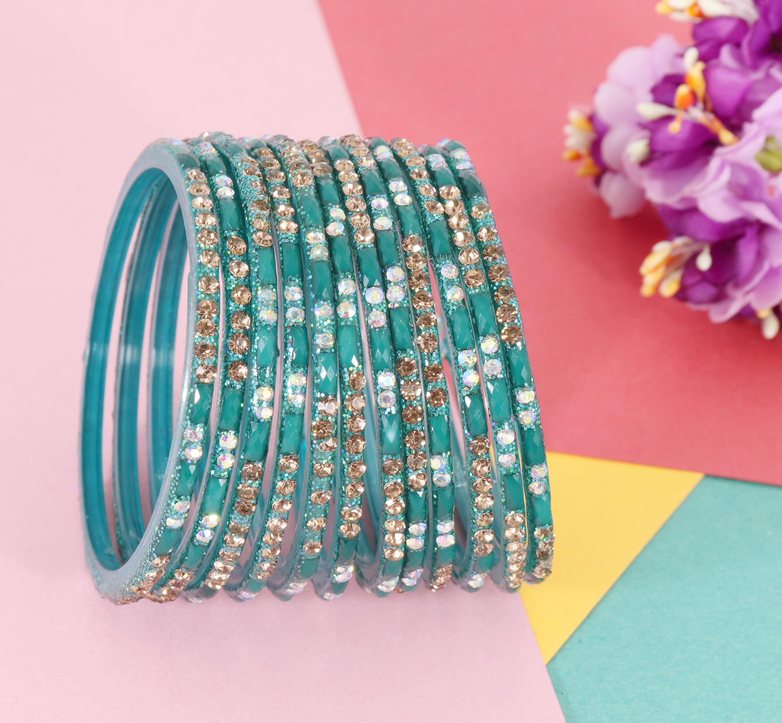 Indian Fashionable Bangles Set Stylish Glass Bangles LV_KS5--2.6