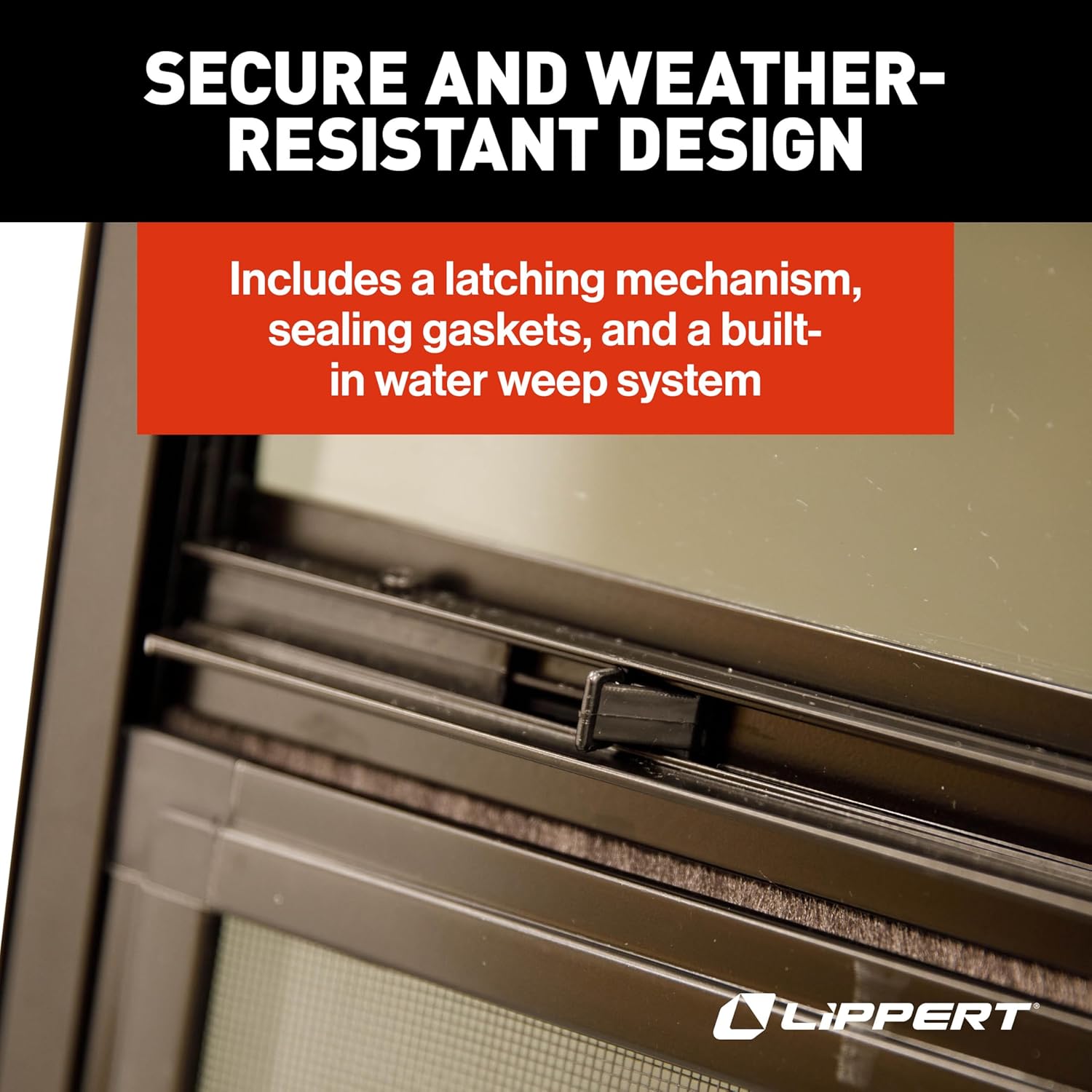 Lippert 8800 Series Complete RV Window Replacement Kit with Trim Ring, Screws, Foam Seal - 18" W x 22" H, Vertical Slider, Square Corner - 2025069052