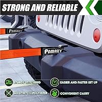 Vista 4 de 2 piezas de 2"x3 pies y 2 piezas de 2"x7 pies de correas de elevación súper resistentes, capacidad de 8527 kg, correa de nylon resistente ojo a ojo