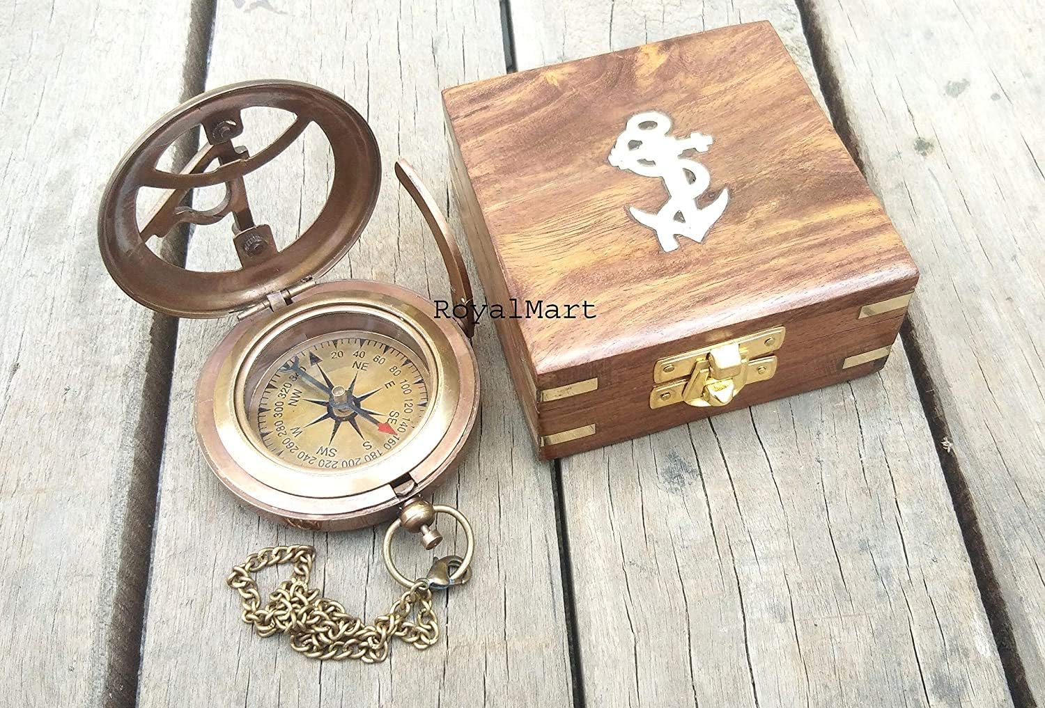 Personalized Compass, Engraved Compass, Custom Compass, Wedding Gift, Groomsmen Gift, Wedding Keepsake, Christmas, Baptism, Graduation, boy Scouts, Anniversary, Fathers Day (Compass with Wooden Box)