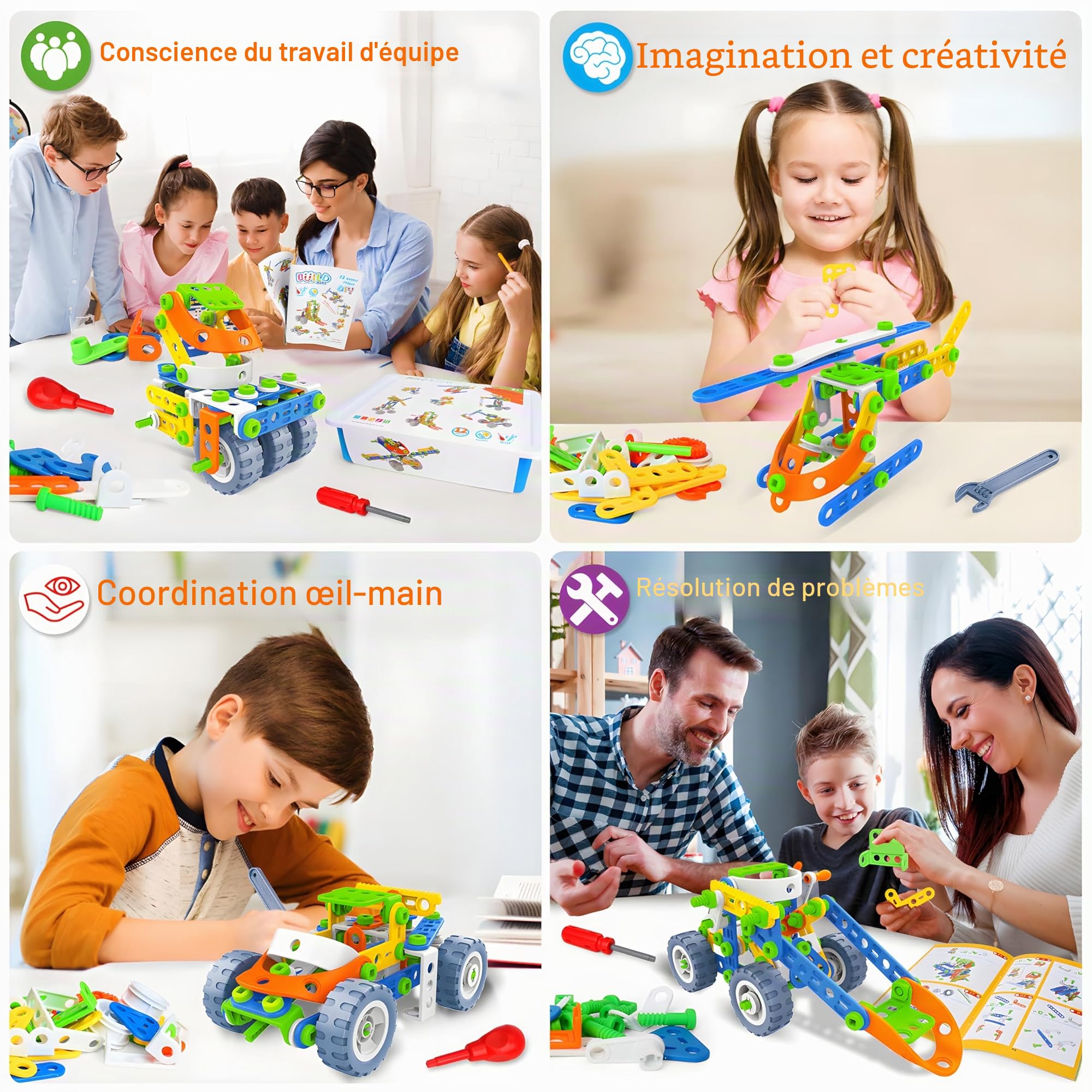 MOONTOY 12-en-1 Jeu de Construction Blocs de Construction 152 pièces, Jeux de Construction Enfant Cadeau 4 5 6 7 8 9 10 11 12 Ans, Jouet de Bloc de Construction 3-12 Ans Jouet Enfant Jouets Créatif