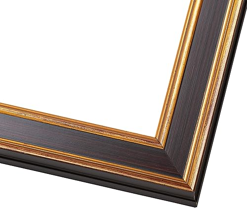 Miniatura 3 de Marco de fotos de madera maciza marrón dorado de 24 x 30 pulgadas de ancho de 1.75 pulgadas  Profundidad del marco interior de 0.5 pulgadas  Marco