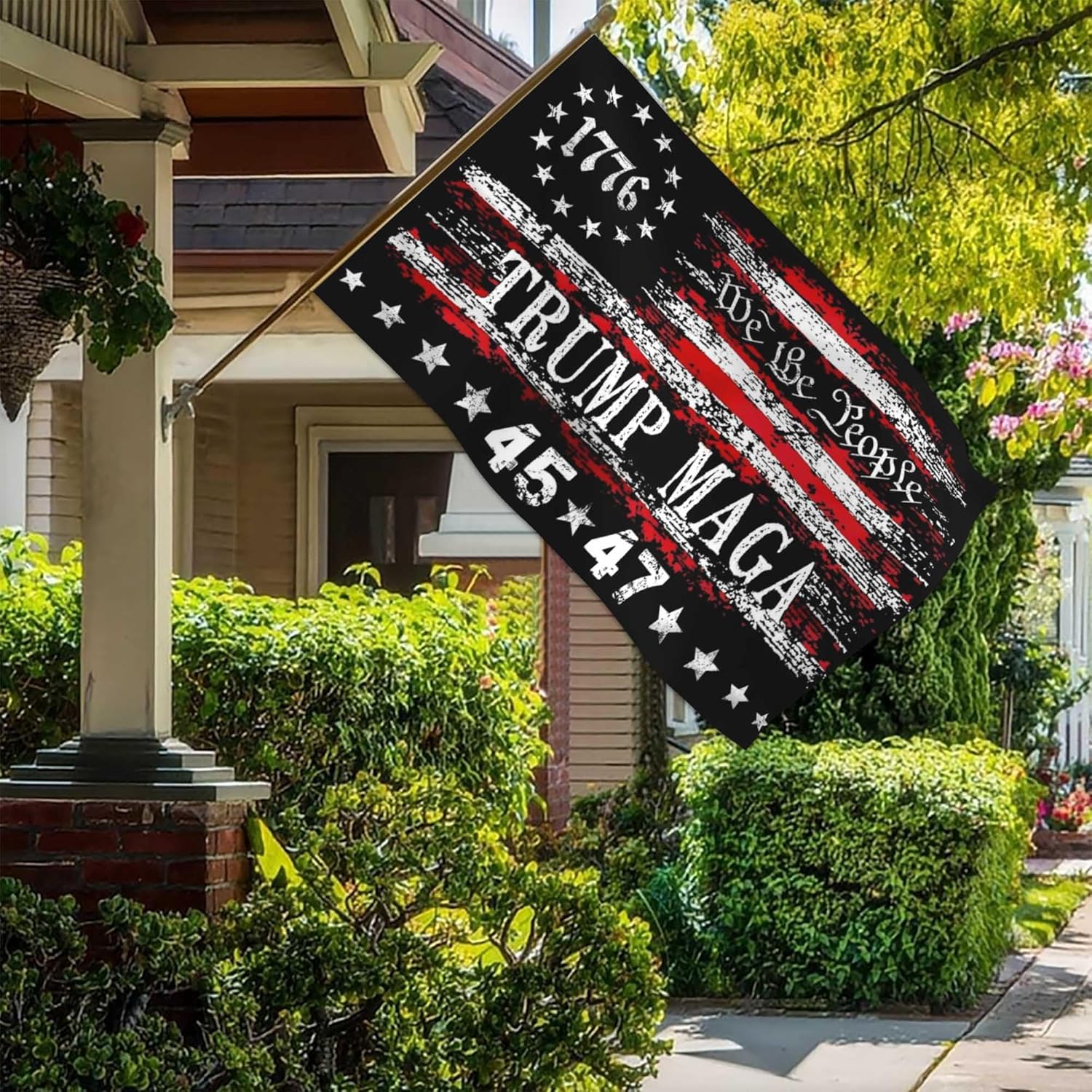 3 Ply 45th 47th Trump Flag 3x5 Ft Outdoor Betsy Ross 4th of July We The People 1776 Patriotic American Flags for Outside Bedroom Room Double Sided Yard House Decorations Banner