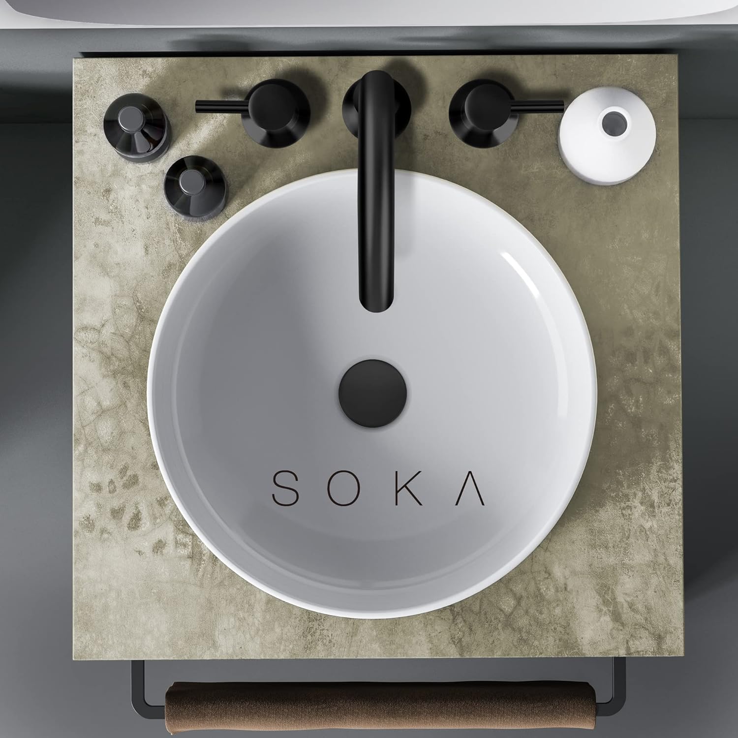 SOKA 8-16" Widespread Bathroom Faucet Matte Black Bathroom Sink Faucet 2 Handle Morden Bathroom Faucet for Sink 3 Hole Industrial Commercial Vanity Faucet with Pop Up Drain,Matte Black + G
