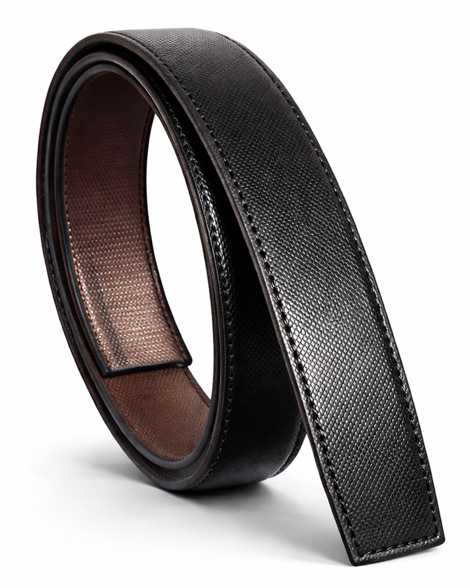 myestore Belt For Men Pu Leather | Belt Strap/Patta Without Buckle | Replacment Belt Strap Only | Belt With No Buckle_Pu Hny,Black-picture-15