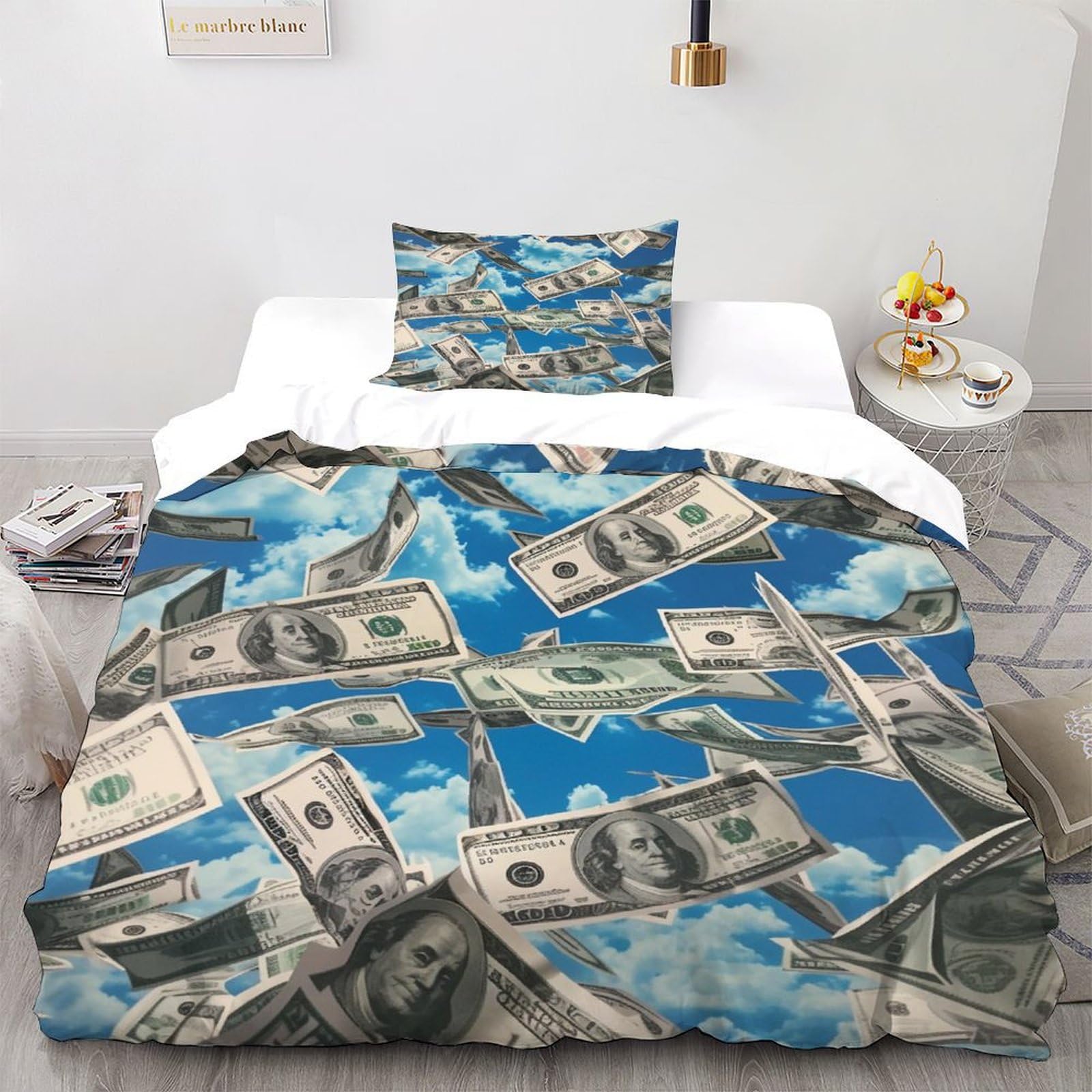 Housse de couette tortue anti-transpiration lit 1 place microfibre légère