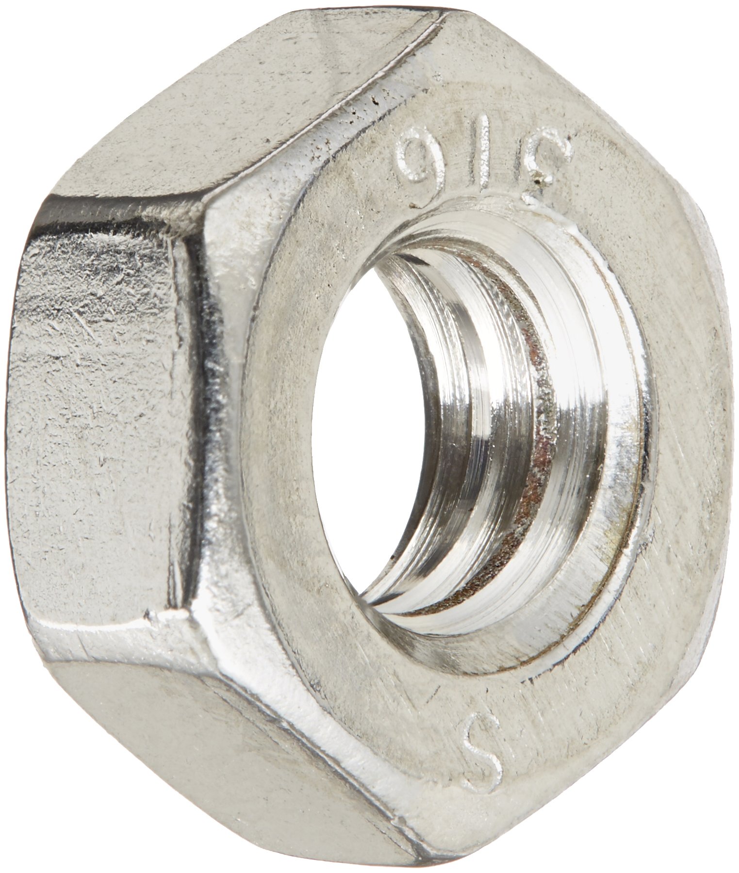 316 Stainless Steel Machine Screw Hex Nut, Plain Finish, ASME B18