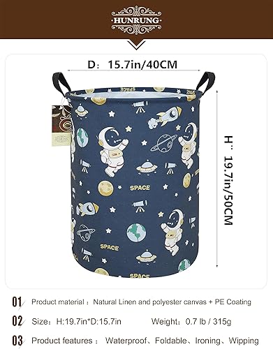 Miniatura 2 de HUNRUNG Cesta de almacenamiento grande de tela de lona, ligera, organizador de juguetes, ropa sucia, plegable, impermeable, para dormitorios