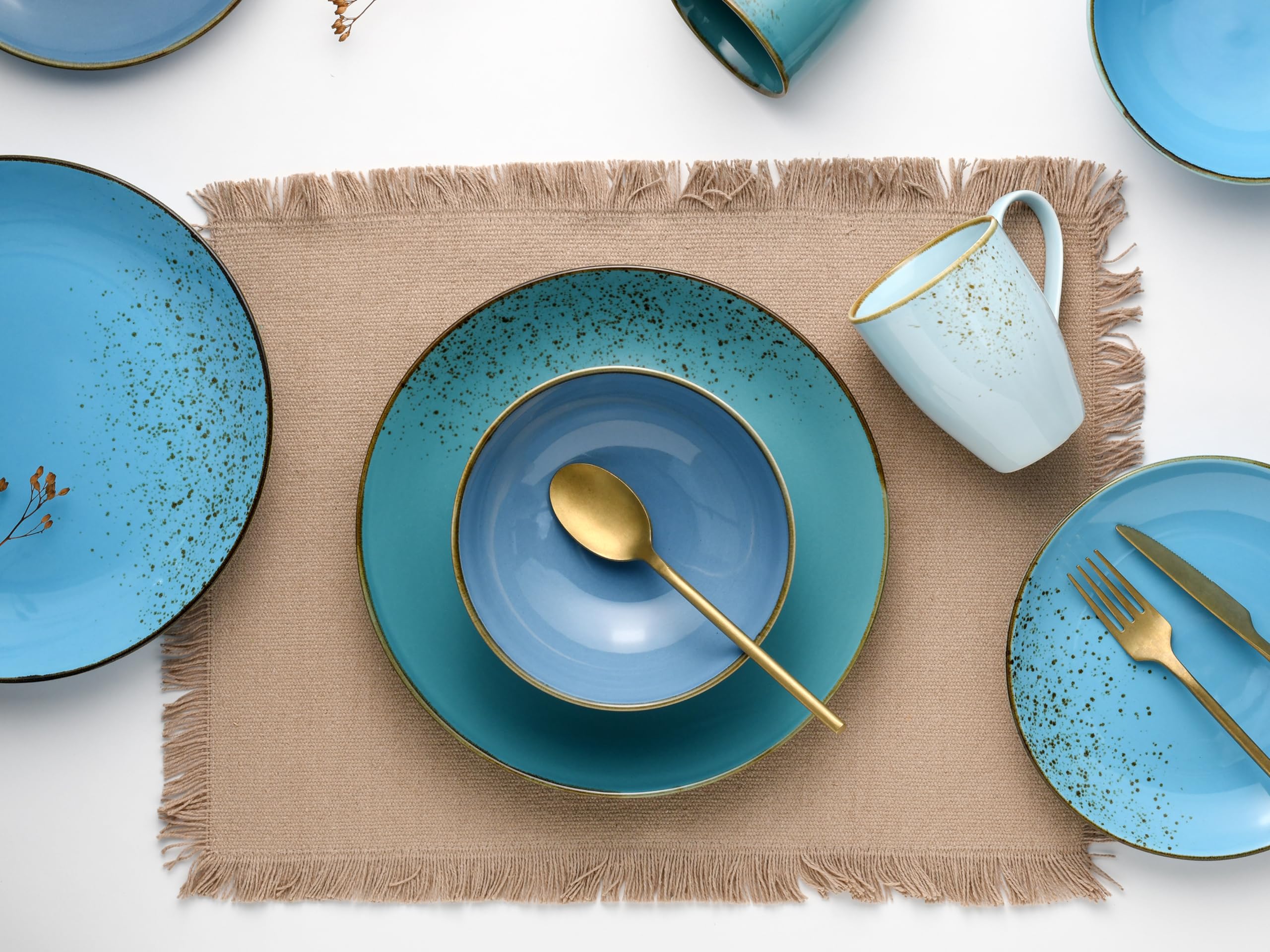 CreaTable, 20157, Serie Nature Collection, 16-teiliges Geschirrset, Kombiservice aus Steinzeug, spülmaschinen- und mikrowellengeeignet, Qualitätsproduktion