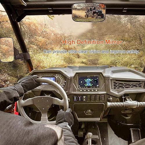 Miniatura 2 de UTV - Juego de espejo retrovisor central y espejo lateral para Polaris RZR Can-Am X3 Maverick Honda Pioneer Yamaha Rhino Kawasaki Mule Teryx para