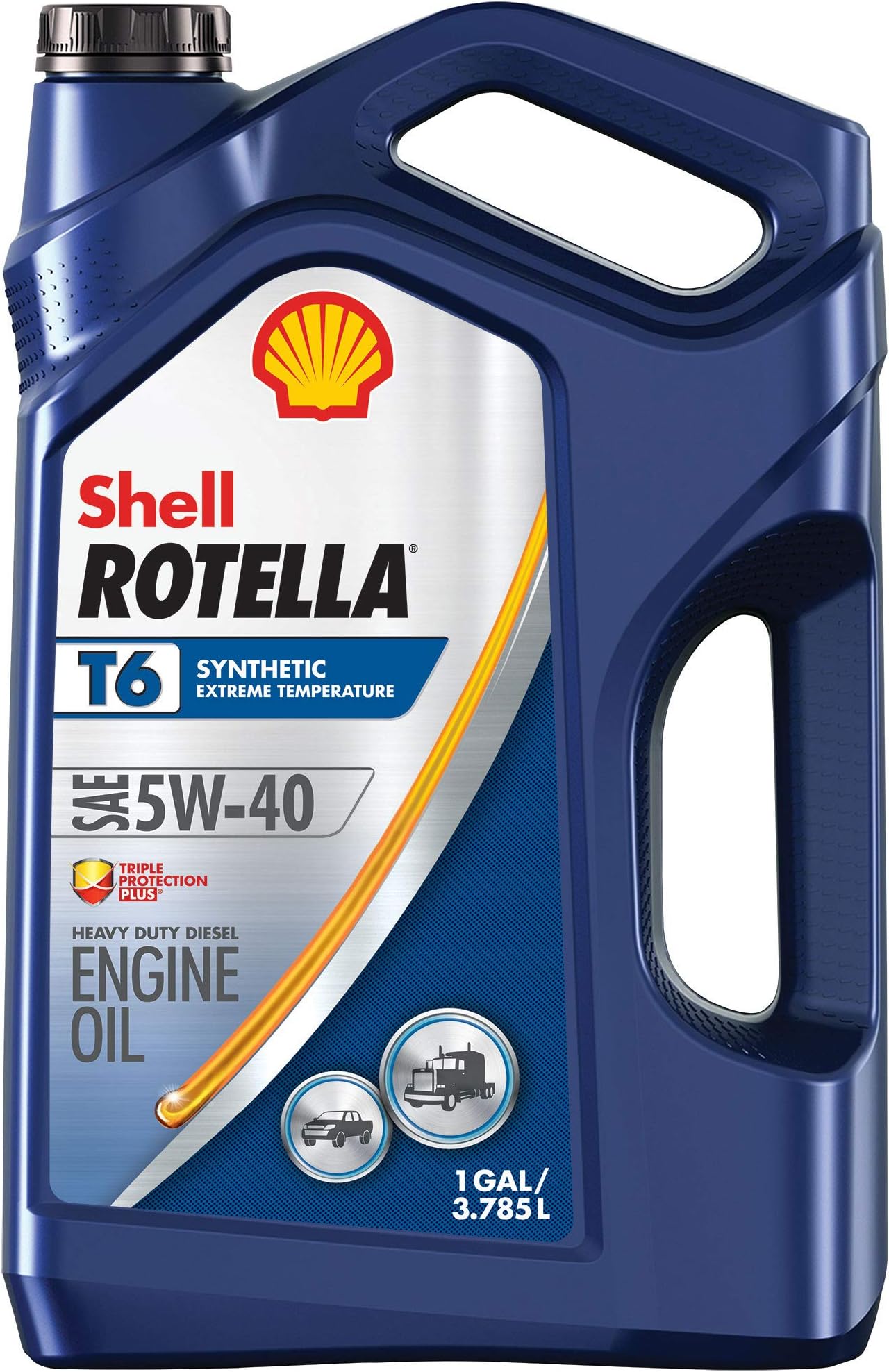 Shell Rotella T6 5W-40 Full Synthetic Heavy Duty Diesel Engine Oil, 1 gal