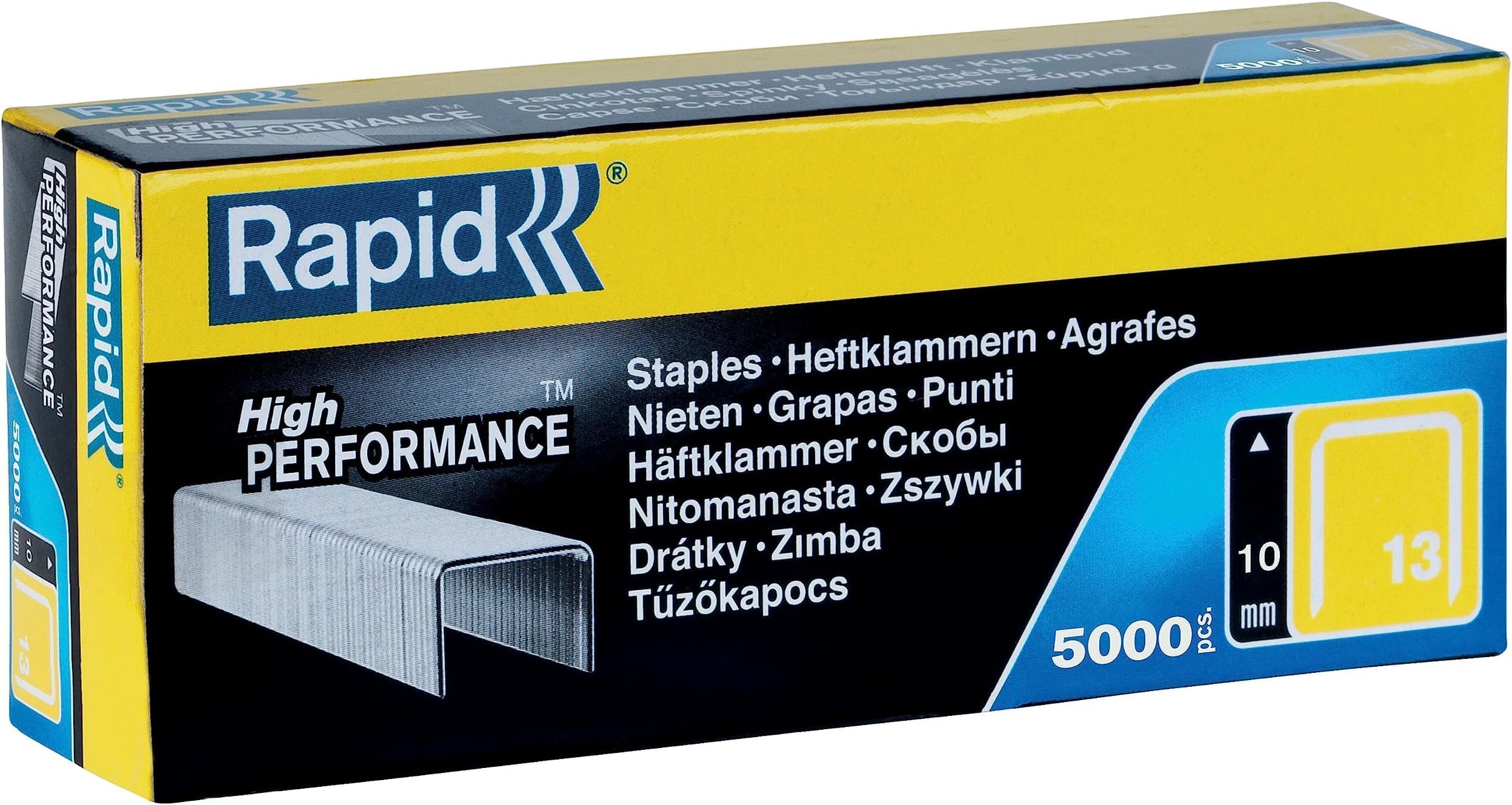 Rapid High-Performance Staples for Textiles, Finewire No. 13, Leg Length 6mm, Staple Gun Staples, Galvanised Steel, 5000 Pieces, Boxed (11830700)