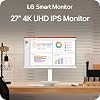 Monitor LG 27U730SA-W Smart 4K UHD (3840 x 2160) IPS de 27 pulgadas, HDR10, parlante integrado, Screen Share, Bluetooth, control remoto, HDMI, USB Tipo-C PD 65W, base con ajuste de inclinación, altura, giro y pivote, color blanco 5